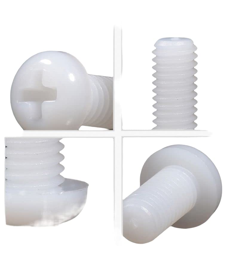 100pcs White Nylon Phillips Round Head Plastic Screws M5x30mm - DIY, Drones, Telescopes, Electronics & Mechanical Fasteners | Perfect for Home Repairs, RC Models & Tech Projects