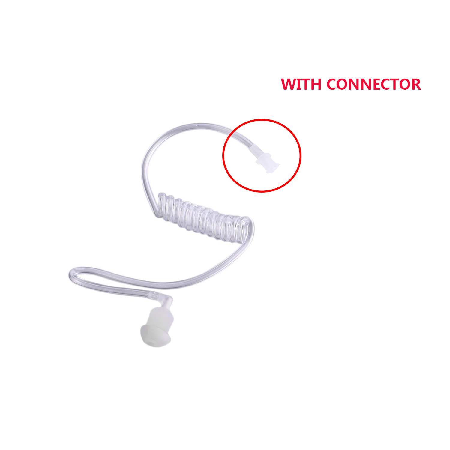 10 Pack Clear Acoustic Coil Tube Replacement for Two-Way Radio Security Earpiece & Headset with Connector - Perfect for Law Enforcement, Security Guards, and Event Staff Communication