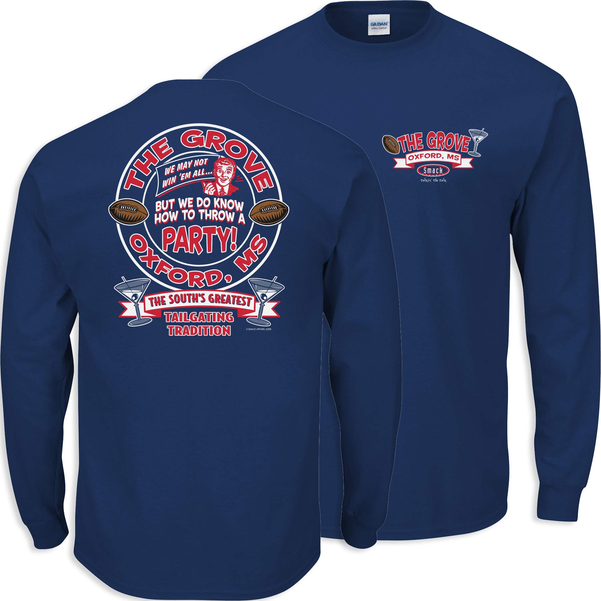 Ole Miss Football Fan T-Shirt - The Grove & South's Greatest Tailgating Tradition (Sizes SM-5XL) - Perfect for Game Day, Tailgating & College Football Events