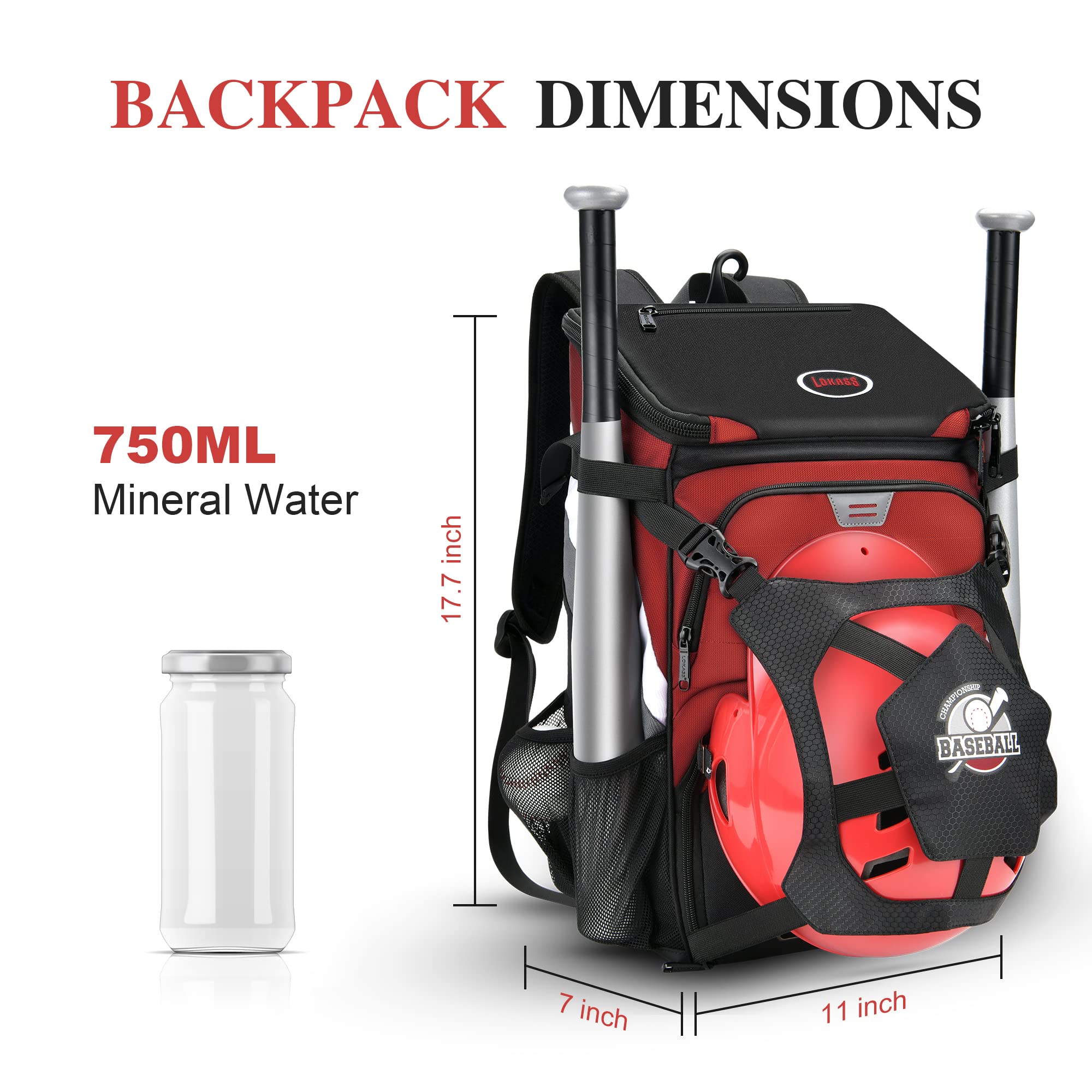 **Best Baseball Backpack for Adults & Youth – Large Capacity Lightweight Softball Bag with Shoe Compartment, Fence Hook, and Waterproof Design for T-Ball Bats, Helmets & Gloves – Perfect for Games, Practice & Travel**