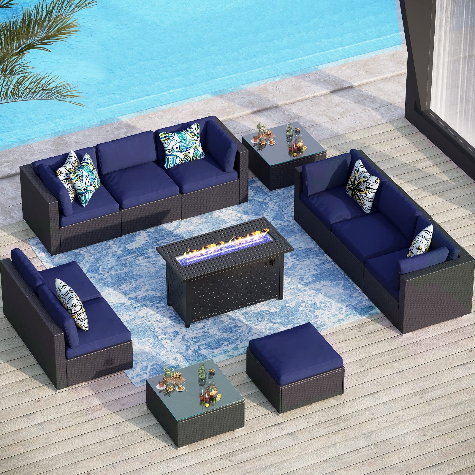 12-Piece Outdoor Patio Furniture Set with 45