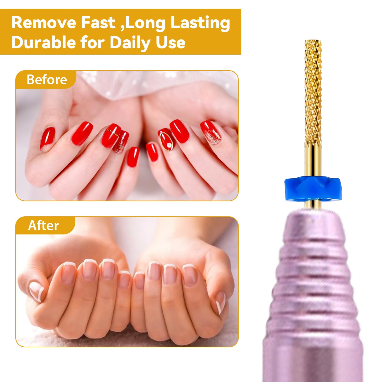2Pcs Professional Tungsten Carbide Nail Drill Bits for Cuticle Removal - Safe & Fast Electric Nail File Accessories for Pedicure, Manicure & Dead Skin Cleaning - Perfect for Salon & Home Nail Care