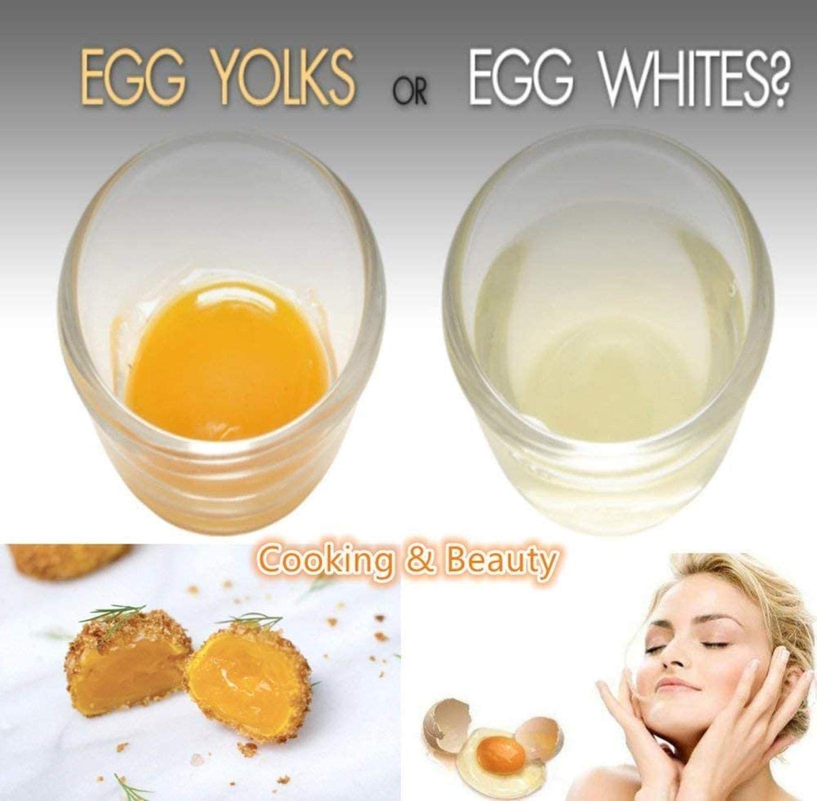 3-Piece Egg Separator Set - Professional Kitchen Tool for Separating Egg Yolks from Whites | Perfect for Baking Cakes, Making Custards, Mayonnaise & More | Essential Cooking Gadget for Home Bakers & Chefs