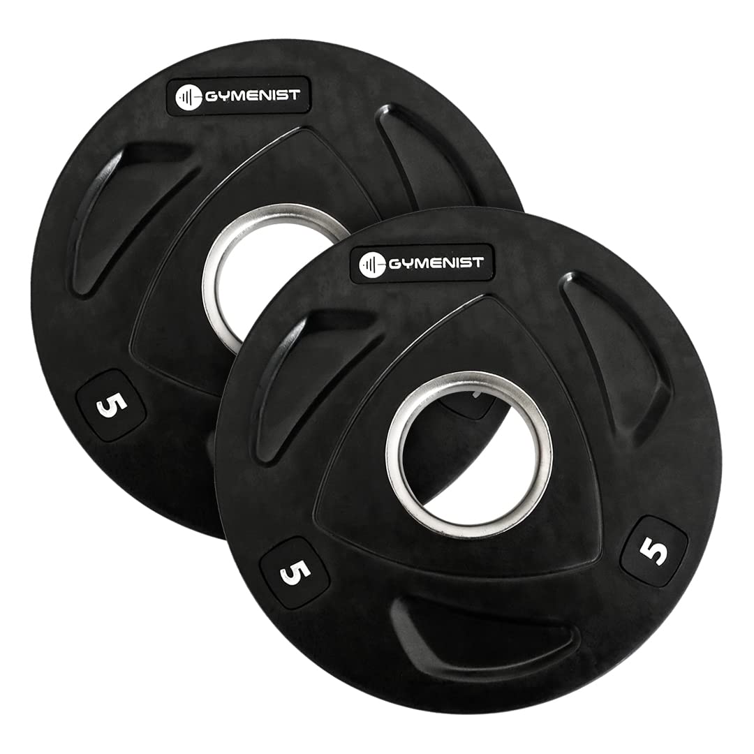 Gymenist Weight Plates Set for Home & Gym - Olympic Standard Cast Iron Dumbbell Plates for Men & Women - Perfect for Strength Training, CrossFit, and Weightlifting Workouts