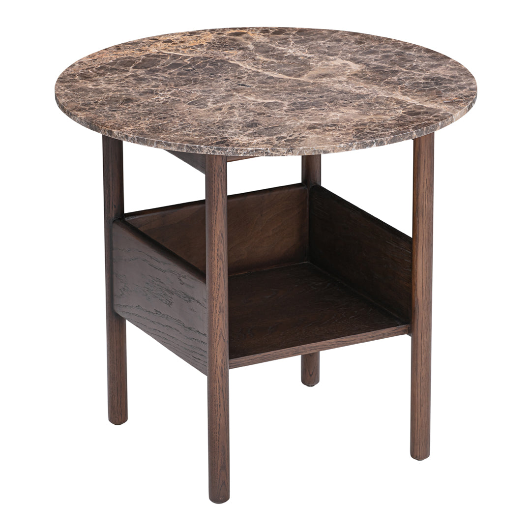 Round Side Table for Living Room - Modern End Table with Storage Shelf - Perfect for Small Spaces, Bedroom, or Patio Decor