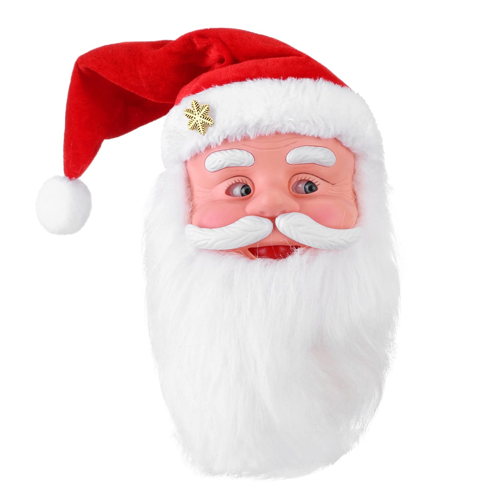 Electric Plush Santa Head Singing Doll - Christmas Musical Toy for Kids & Children (Red, One Size) - Perfect for Holiday Gifts, Party Decorations & Festive Home Decor