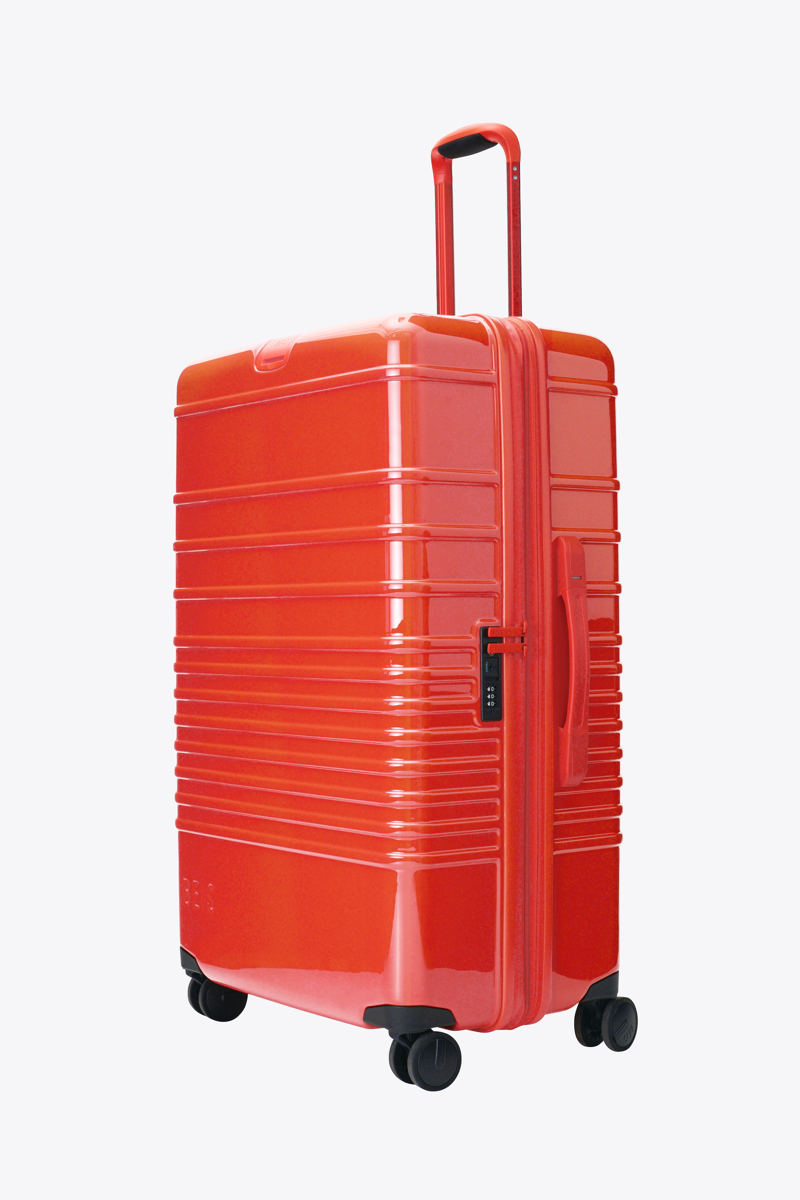Large Check-In Roller Suitcase with Glossy Flame Design - Perfect for Travel, Business Trips & Vacations