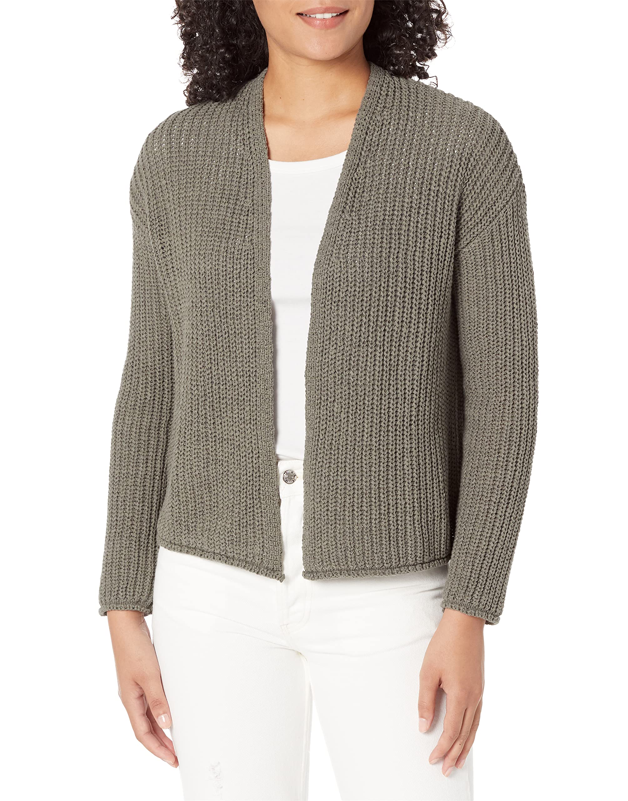 Velvet by Graham & Spencer Women's Terrah Tape Yarn Shawl Cardigan - Soft Knit Open Front Sweater for Fall & Winter - Perfect for Layering, Office Wear and Cozy Evenings