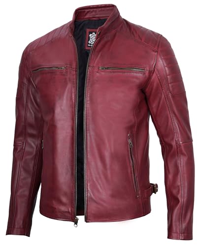 Felix - Maroon Leather Jacket Men
