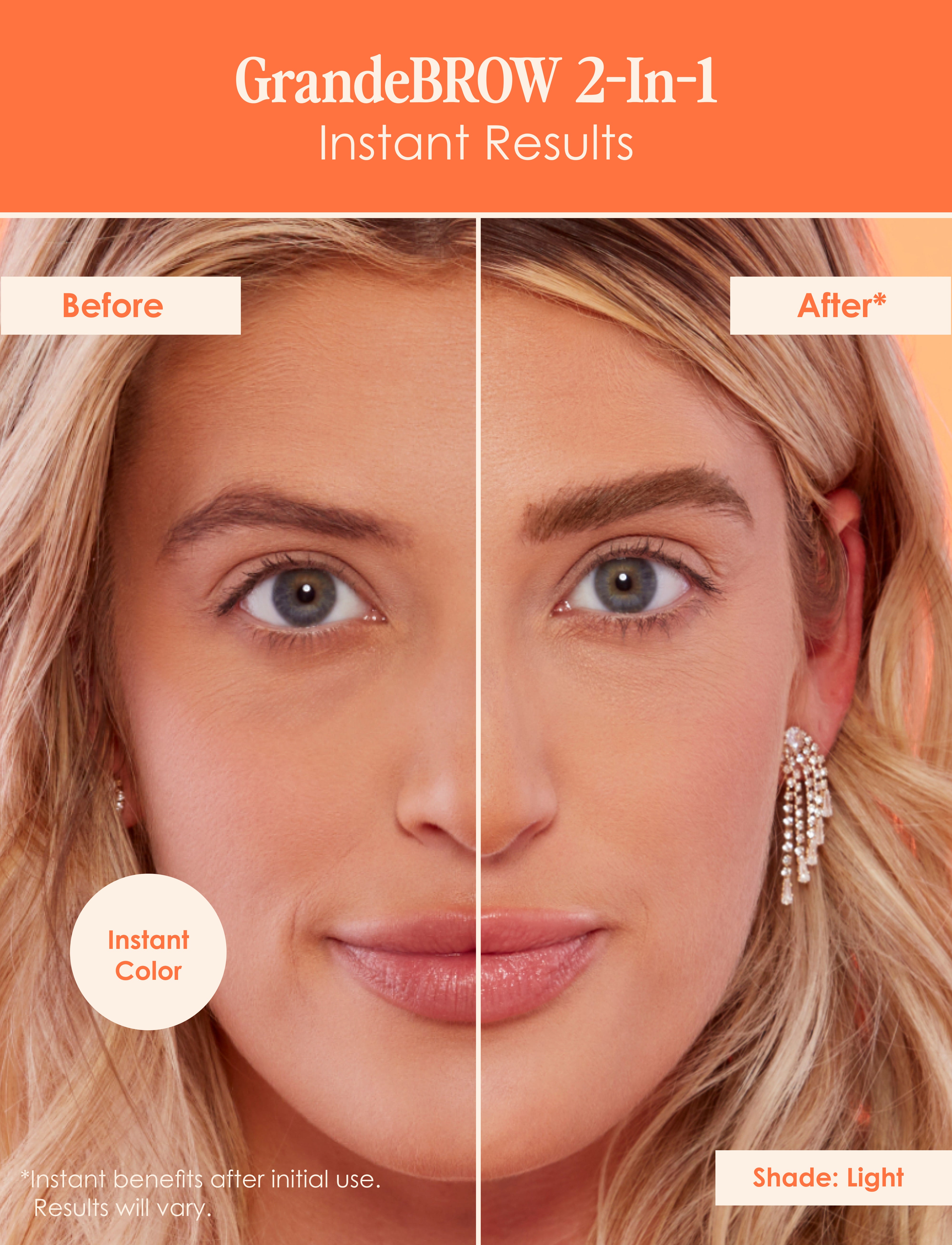 GrandeBROW & GrandeBROW 2-in-1 Eyebrow Enhancing Serum - Natural Lash & Brow Growth Booster for Thicker, Fuller Brows - Perfect for Daily Beauty Routine & Special Occasions