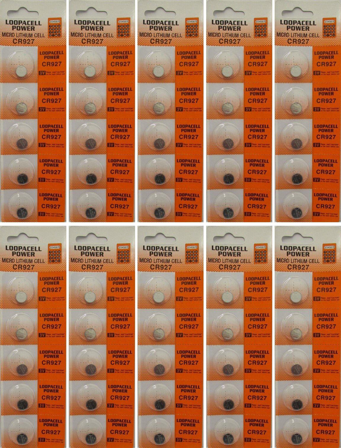 CR927 3V Lithium Batteries - 50 Count (10 Cards of 5) - Long-Lasting Power for Watches, Calculators & Small Electronics