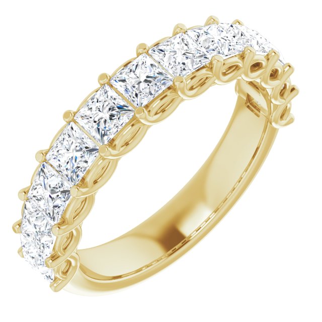 2.16 Carat Princess Cut Diamond Wedding Band for Women - Elegant Bridal Ring for Engagement, Anniversary & Special Occasions
