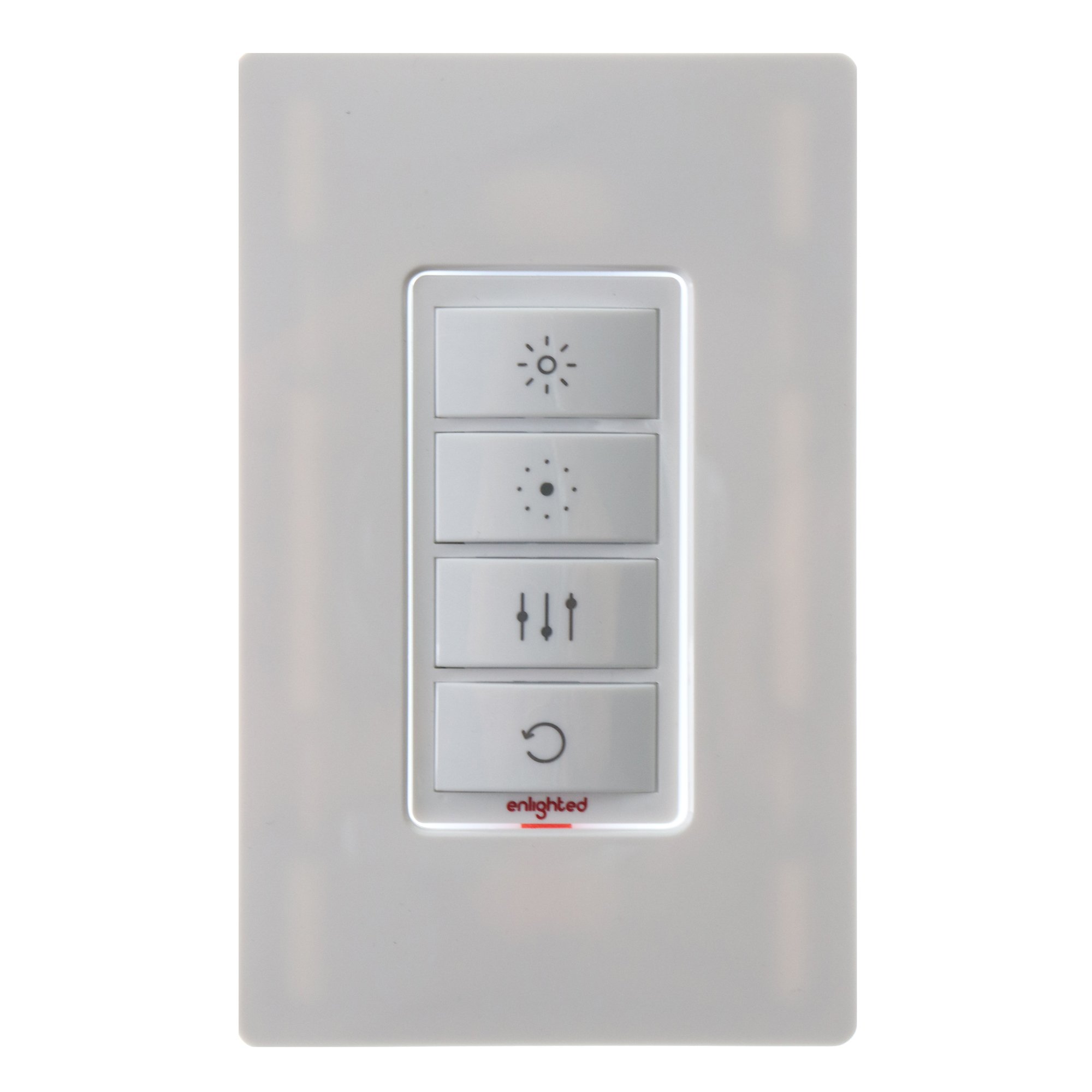 Enlighted Lighting WS-1-00 Smart Room Controller Switch - 4-Button White Wall Plate - Perfect for Home & Office Automation Control