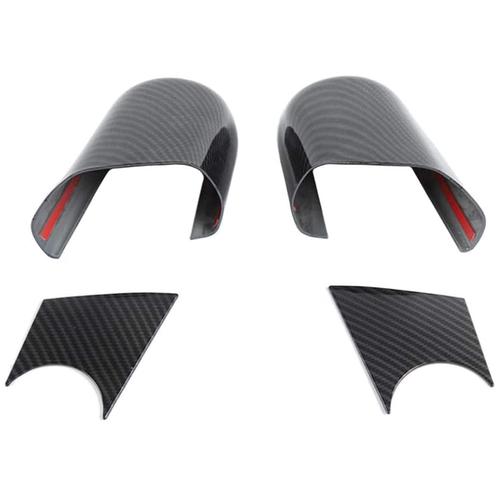 Carbon Fiber Rearview Mirror Base Cover Trim for Jeep Wrangler JL 2018-2019 & Gladiator JT 2020 - Stylish Protection Accessory for Off-Road Adventures