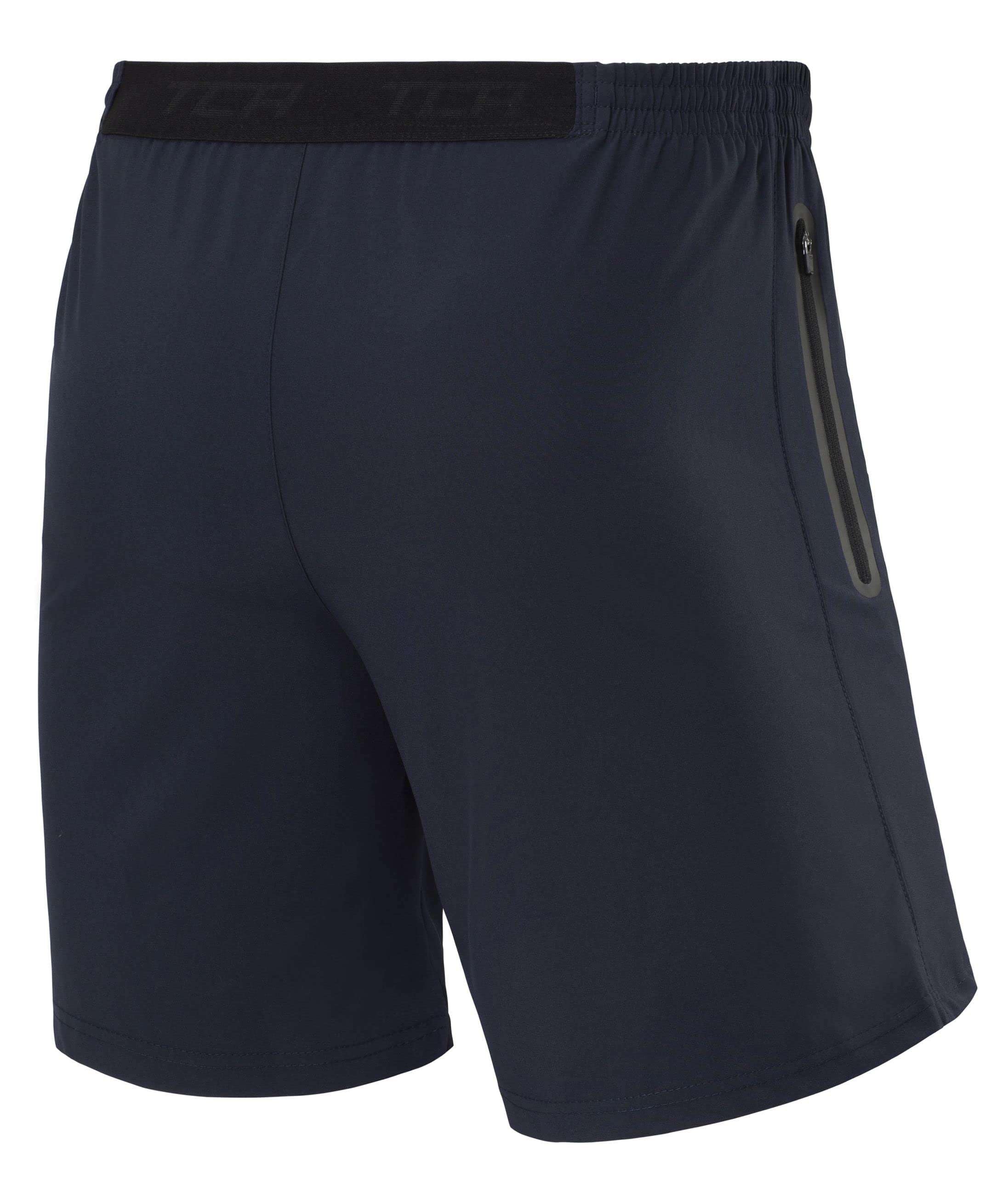 TCA Elite Tech Men's Gym Athletic Workout Running Shorts with Zipper Pockets - Lightweight Breathable Training Shorts for Running, Basketball & Gym Workouts