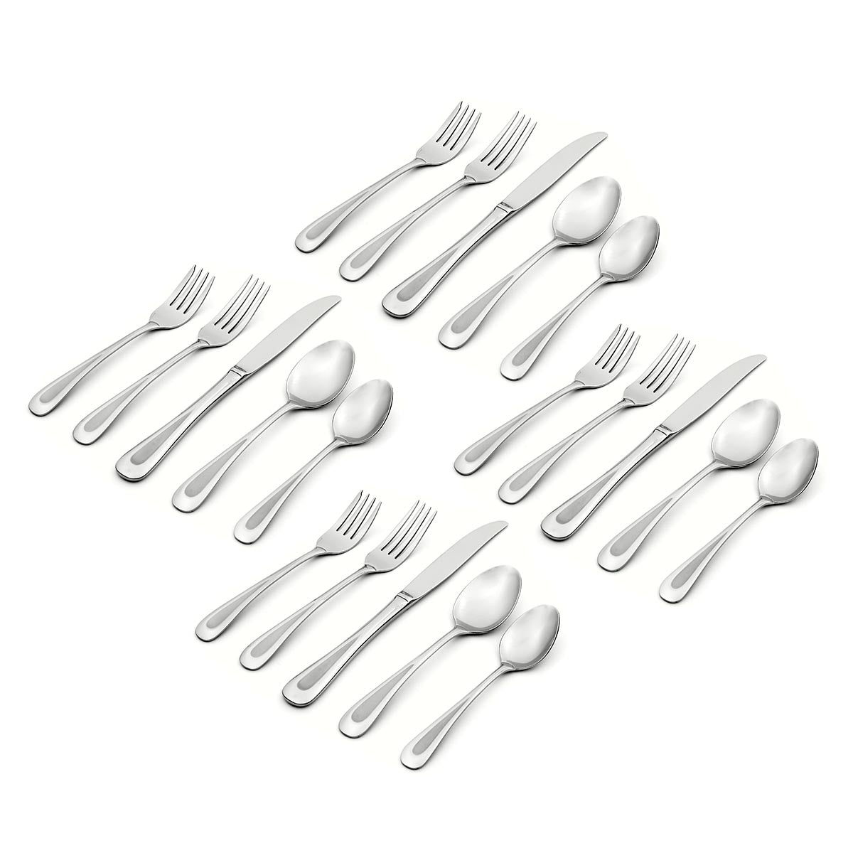 Luxury 20-Piece Satin Sand Dune Flatware Set - Stainless Steel Silverware for Fine Dining, Wedding Registry & Formal Dinner Parties