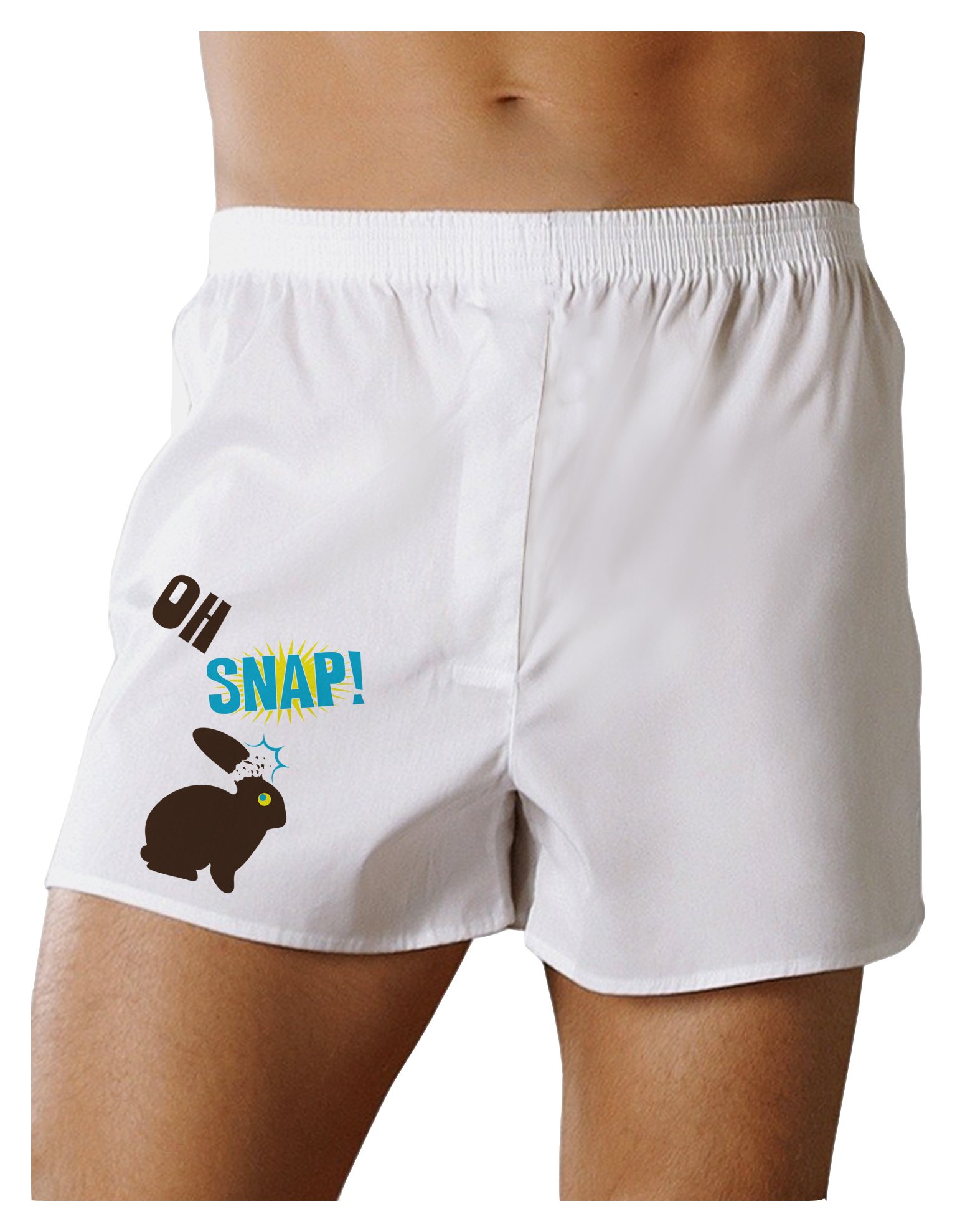 TOOLOUD Oh Snap Chocolate Easter Bunny Boxers Shorts - Funny Novelty Underwear for Easter Gifts, Costume Parties & Holiday Pranks