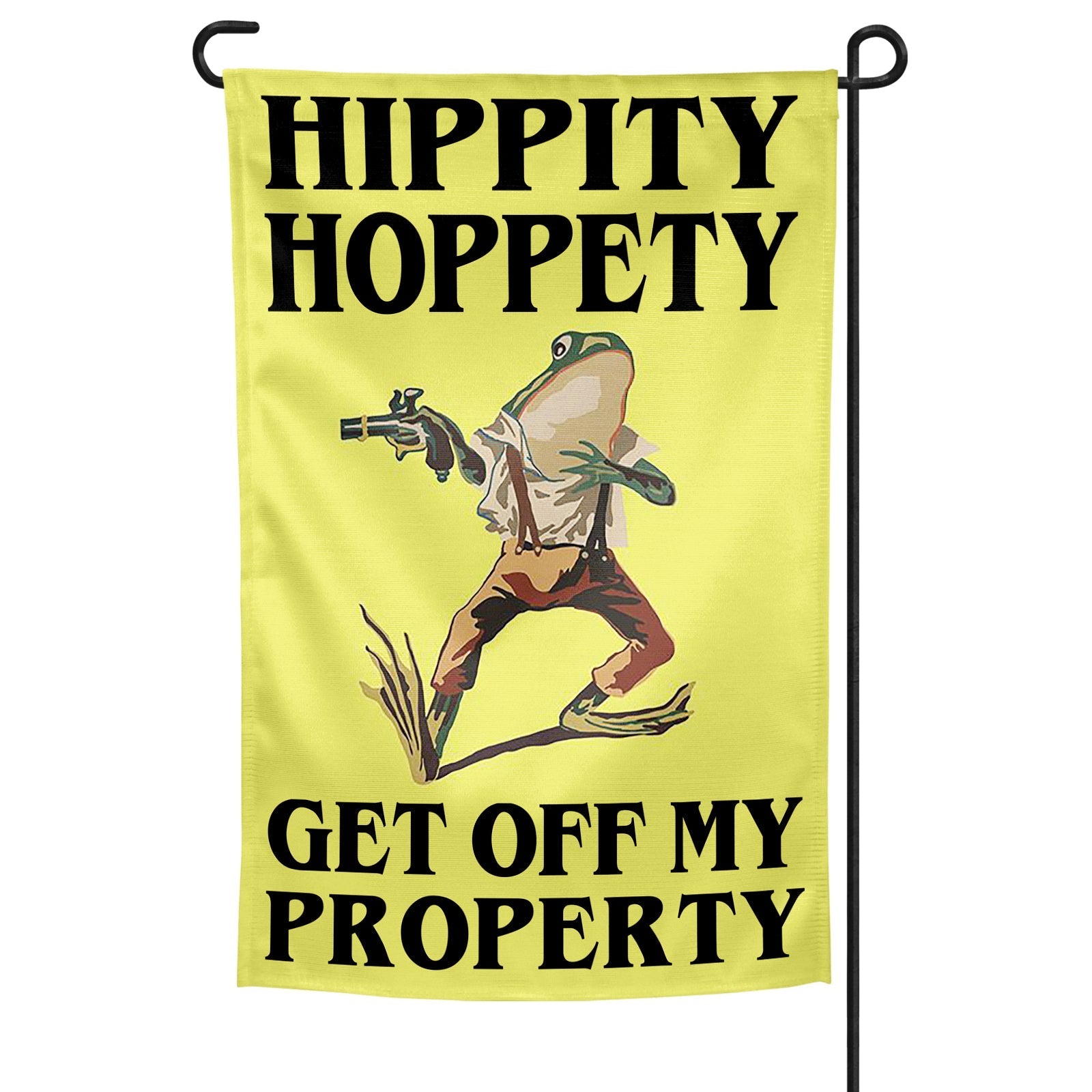 Funny Hippity Hoppety Get Off My Property Easter Garden Flag - Outdoor Spring Decor for Yard, Lawn & Garden - Perfect for Easter Bunny Season