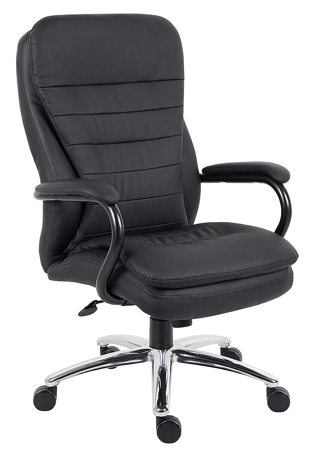 Big and Tall Executive Office Chair for Heavy Duty - 500 lbs Capacity, Black PU Leather or Leatherette - Ergonomic High Back Desk Chair for Large Men - Perfect for Home Office, Gaming, and Workspaces