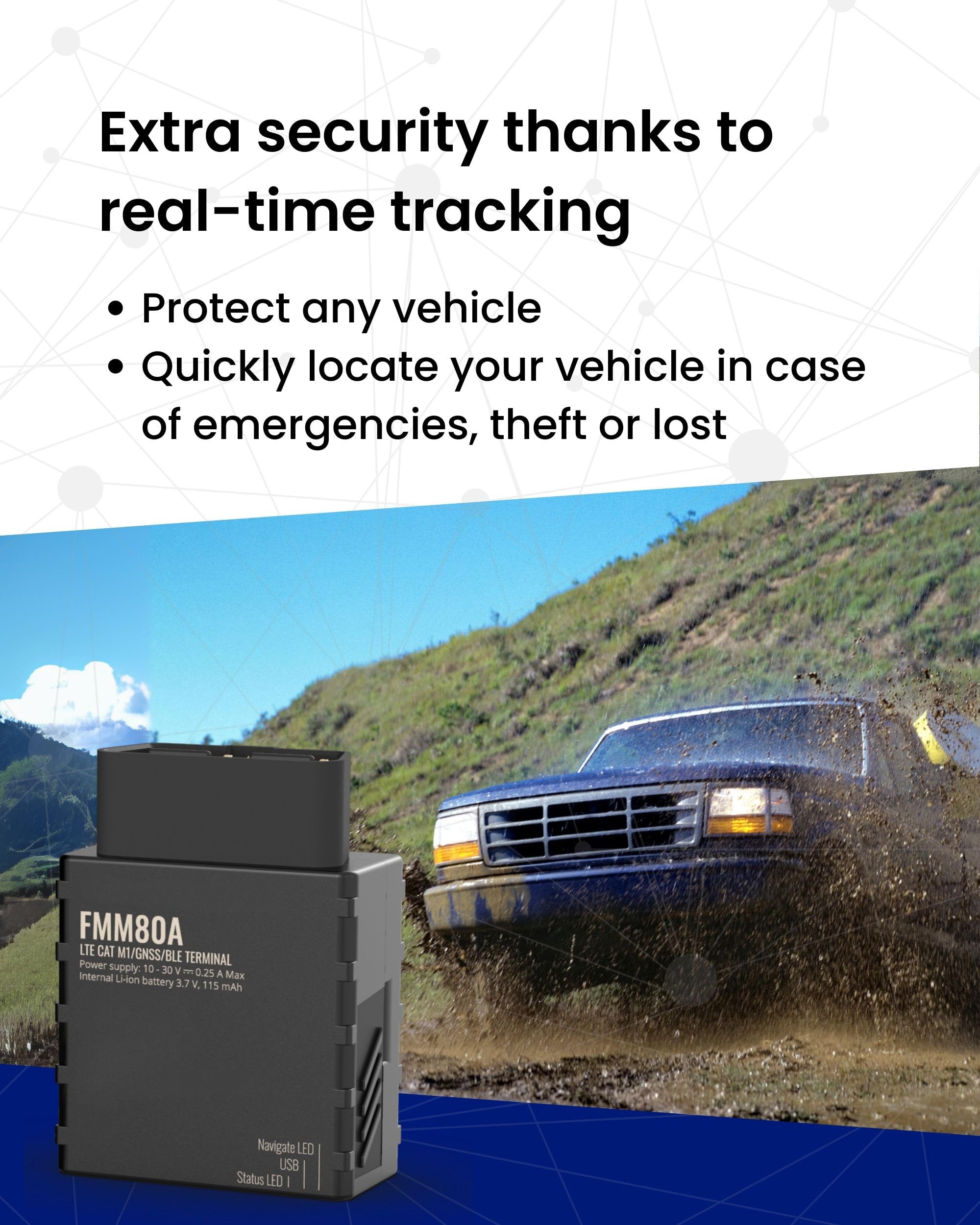 4G LTE Hidden GPS Tracker for Cars, Trucks, Vans & Bikes - Easy Install OBD Vehicle Tracking Device with Long Battery Life | Real-Time Location Monitoring | Ideal for Fleet Management, Anti-Theft Protection & Personal Safety | 30-Day Free Trial Included