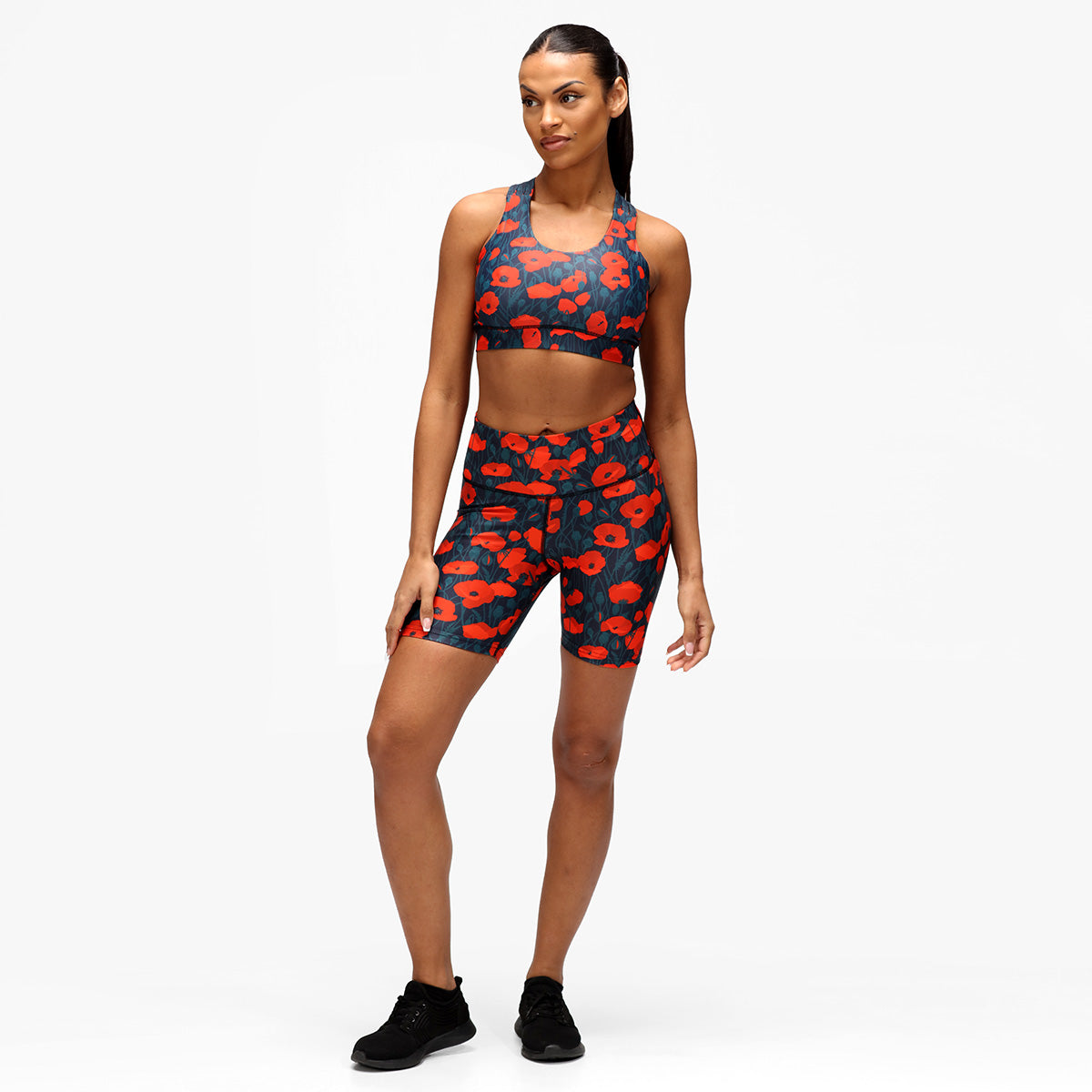 Poppy Field Running Shorts for Women - Lightweight & Breathable Athletic Shorts - Perfect for Jogging, Gym Workouts & Outdoor Activities