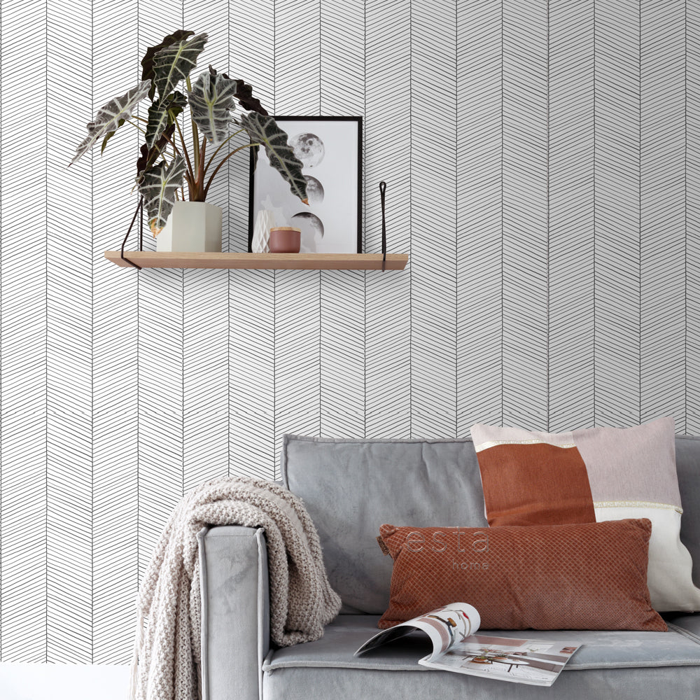 Art of Deco Fine Herringbone Pattern - Elegant Home Decor for Living Room, Bedroom & Office | Stylish Wall Art & Interior Design Accent