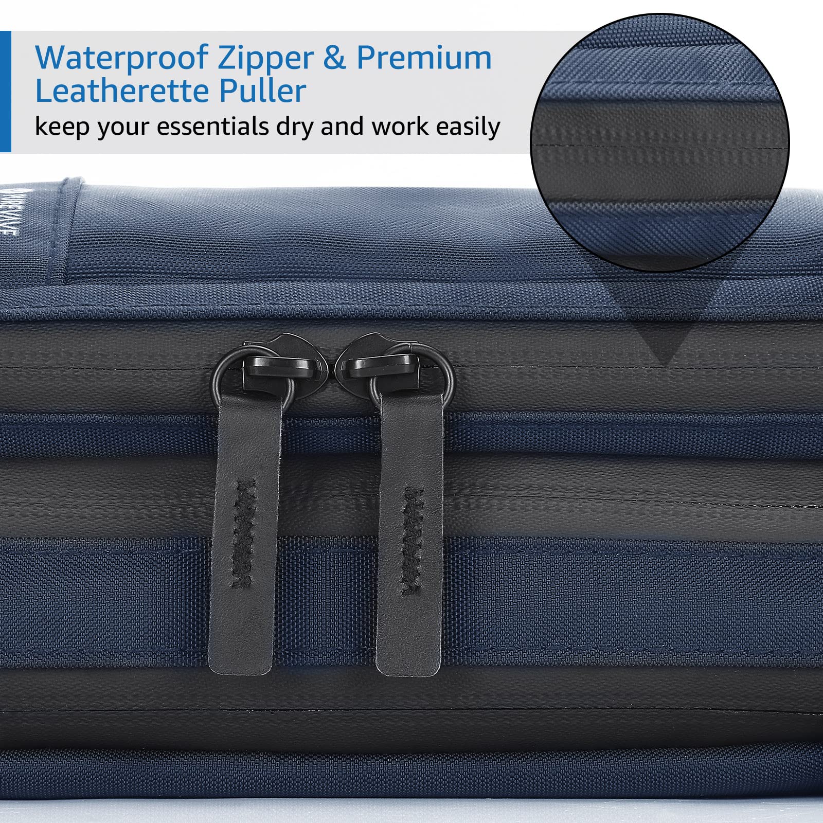 Purevave Compact Waterproof Travel Toiletry Bag for Men - Hanging Wash Pouch for Camping & Gym