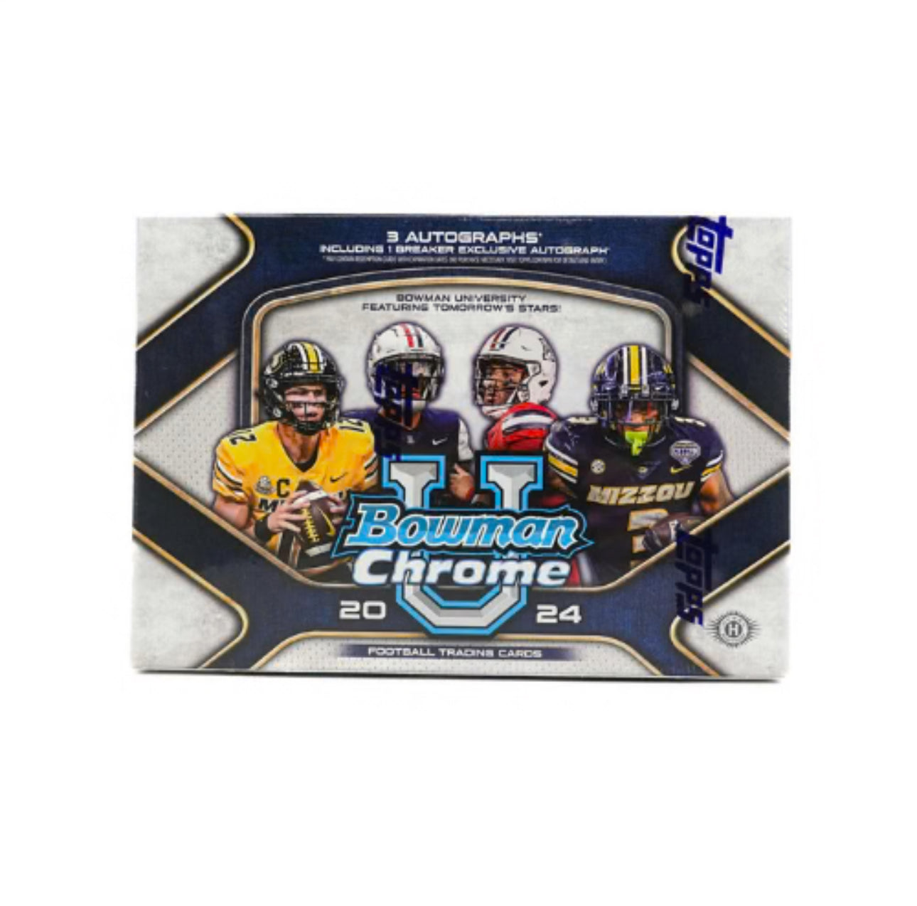 2024 Bowman University Chrome Football Trading Cards Box - Collectible Breakers Delight for NFL Fans | Perfect for Sports Memorabilia Collections & Fantasy Football Drafts