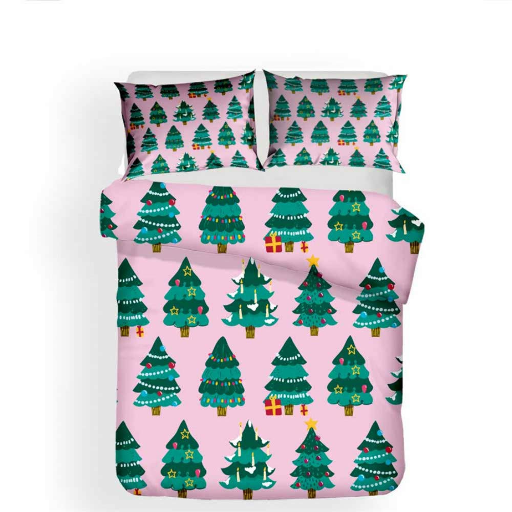 3D Christmas Print Kids Bedding Set - King Size Duvet Cover with Pillowcases | Soft Holiday Themed Bedclothes for Children's Room | Perfect for Christmas Decor & Cozy Winter Nights (US King Size)
