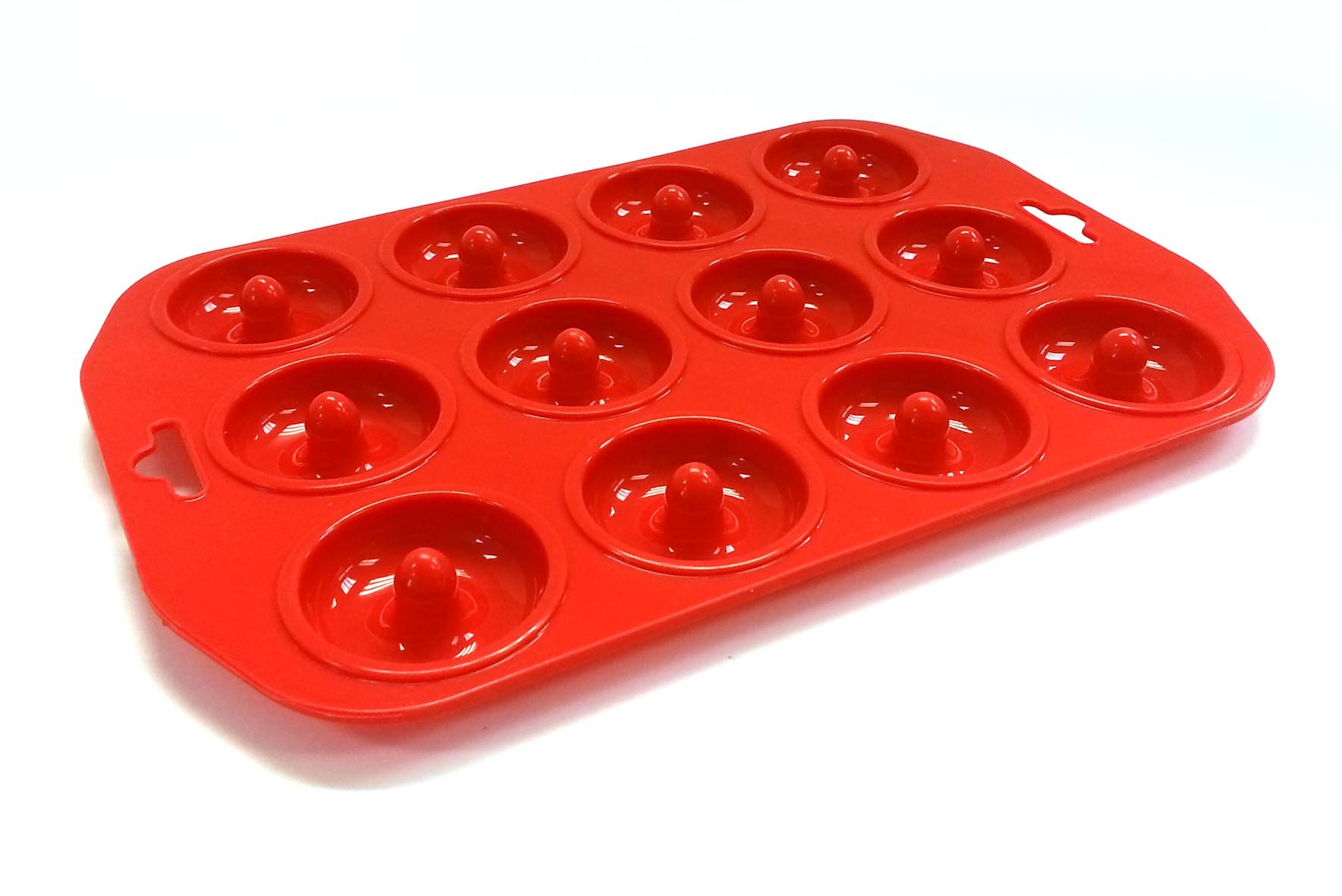 KitchenZone Nonstick Mini Donut Baking Pan - Red, 6-Cavity Donut Maker for Homemade Donuts, Muffins & Cupcakes - Perfect for Birthday Parties, Breakfast & Dessert Making