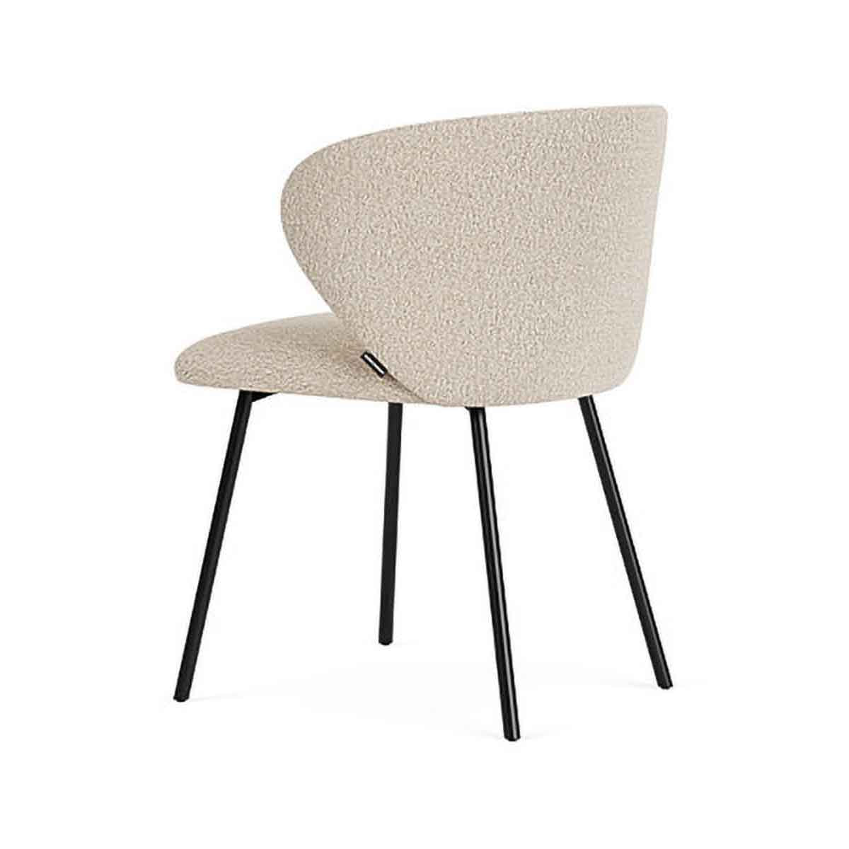 Ellie Boucle Dining Chair - Modern Upholstered Accent Chair for Kitchen, Dining Room, or Office - Soft Textured Fabric & Sturdy Wooden Legs - Perfect for Home Decor & Entertaining