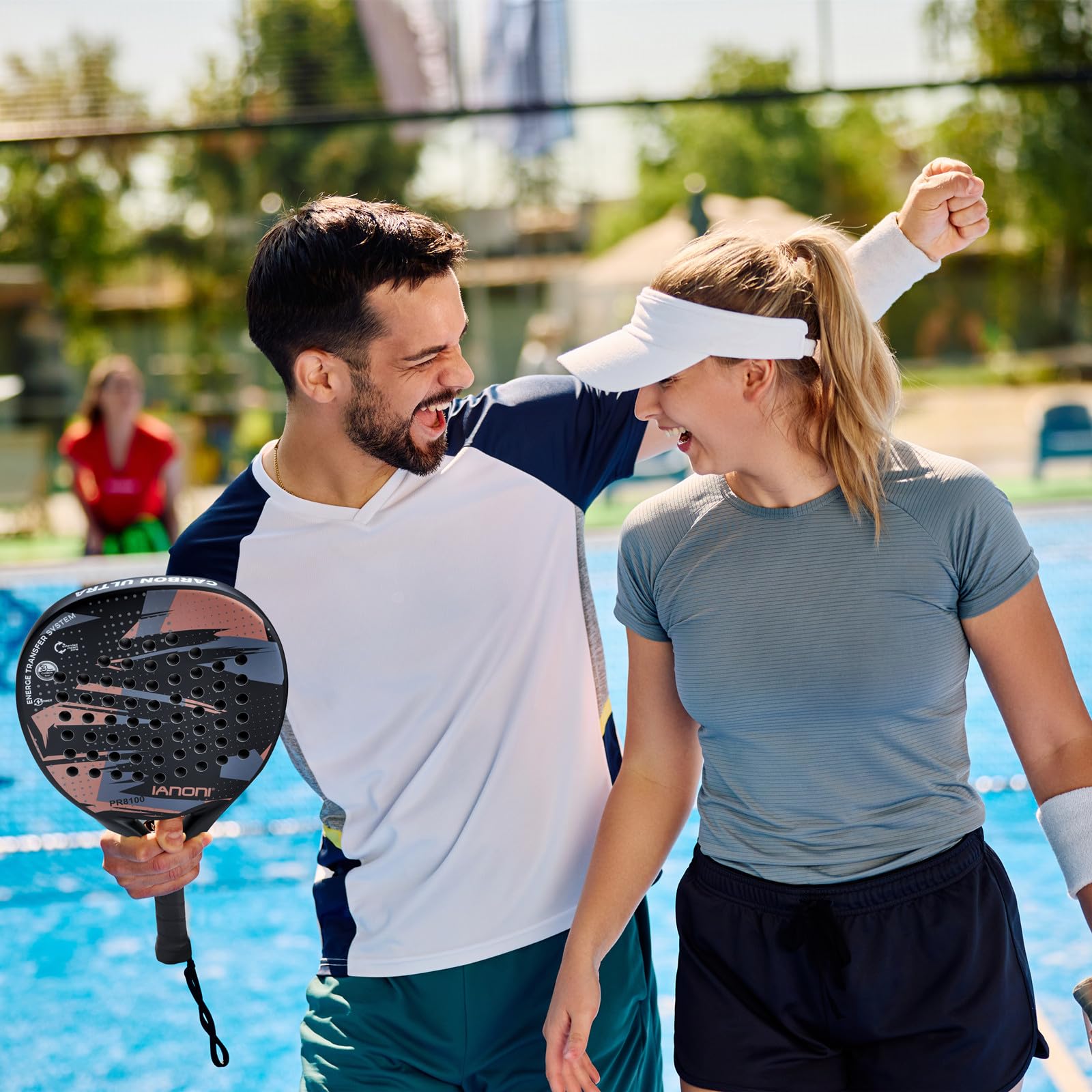 Premium Carbon Fiber Padel Racket with EVA Memory Flex Foam Core - Lightweight Tennis Paddle for Professional & Recreational Play - Ideal for Court Sports & Outdoor Games
