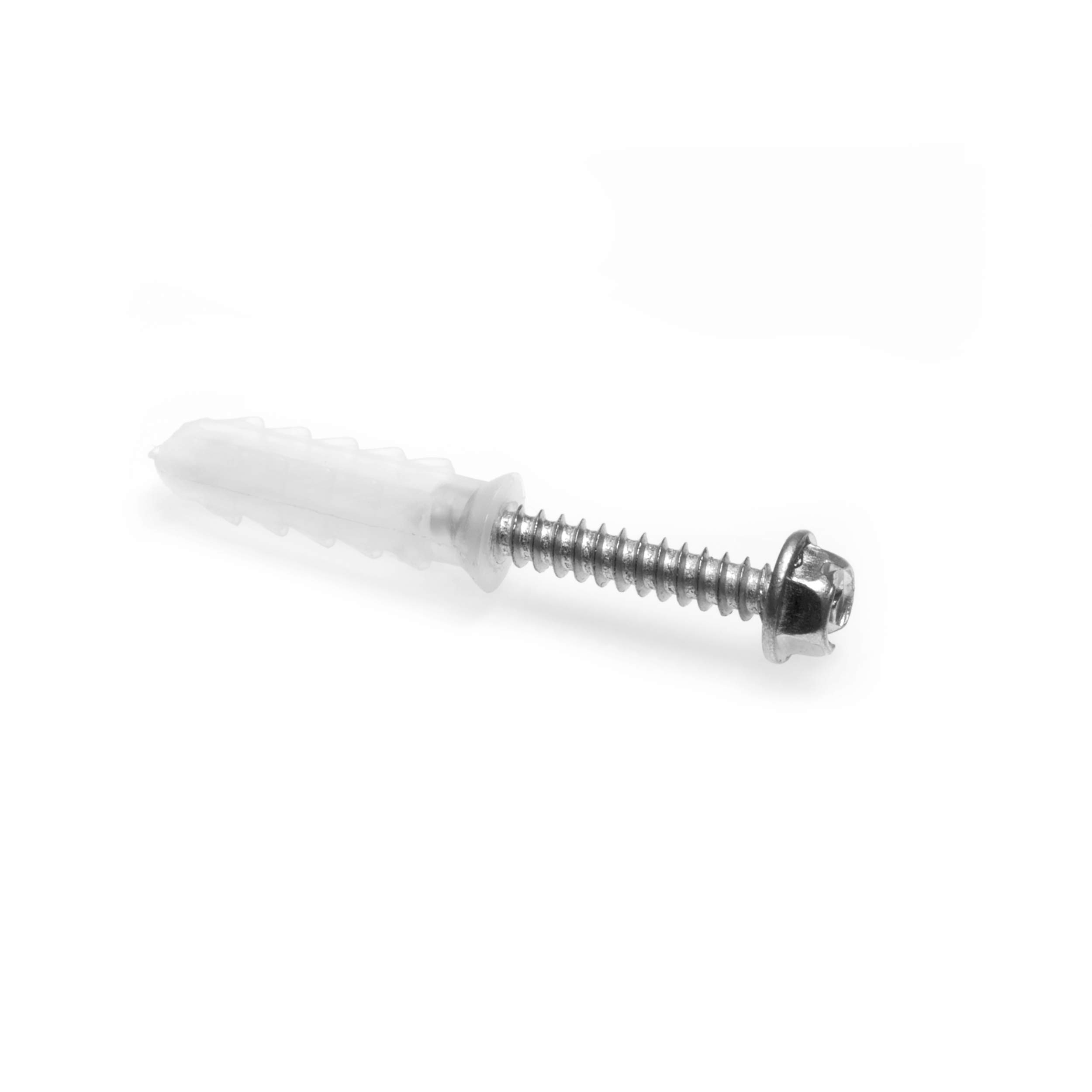THE CIMPLE CO Ribbed Plastic Conical Anchors and Screws Kit - 10 Screws & 10 Anchors for Concrete, Stucco, Brick, Drywall - Heavy Duty Fasteners for Home Improvement, Shelving & Wall Mounting