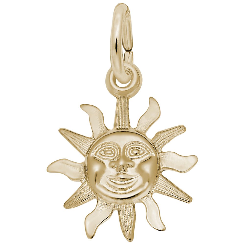 10k Yellow Gold Sunburst Charm - Elegant Pendant for Bracelets & Necklaces | Perfect for Gifts, Layering & Everyday Jewelry