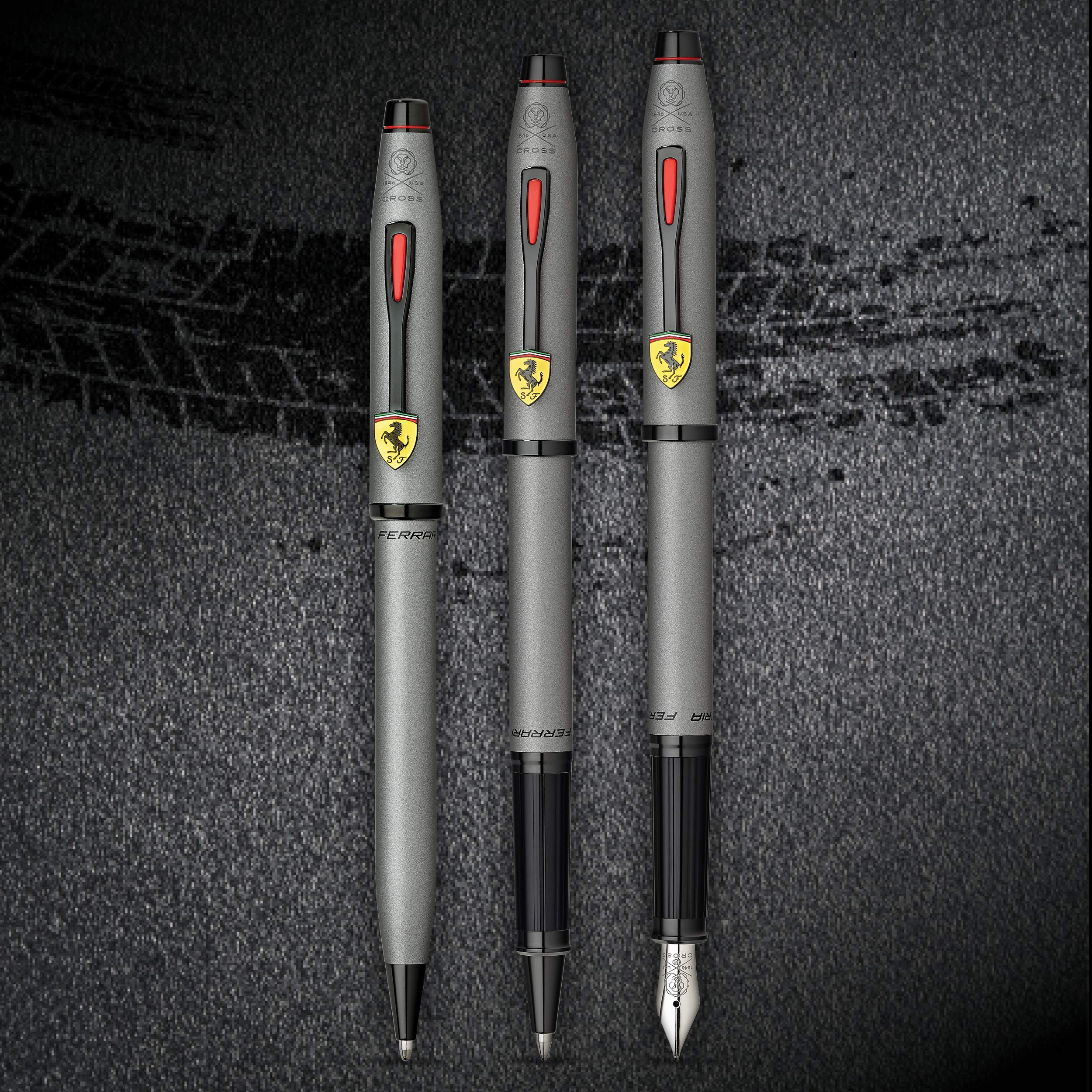 Cross Century II Scuderia Ferrari Rollerball Pen with Luxury Gift Box - Titanium Grey Satin Lacquer | Premium Writing Instrument for Business Gifts, Collectors & Ferrari Enthusiasts