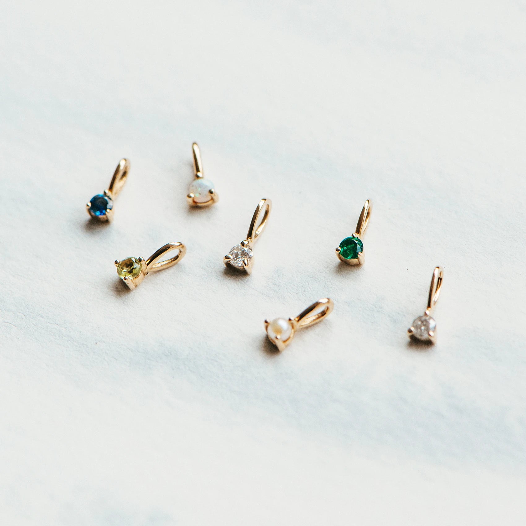 10K Yellow Gold April Birthstone Charm with Diamond - Perfect for Necklaces, Bracelets & Jewelry Gifts