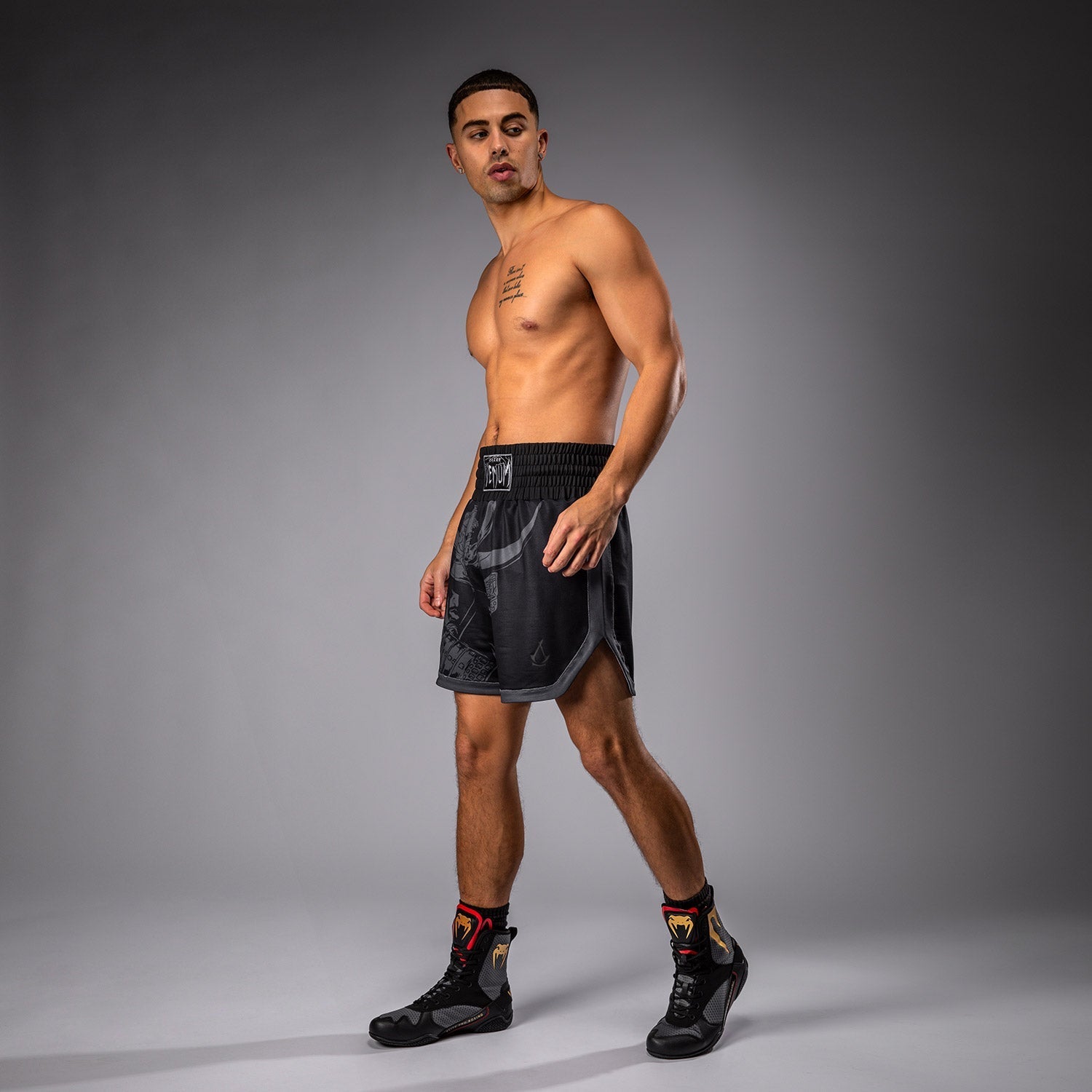 Venum x Assassin's Creed Shadows Boxing Shorts - Black MMA Training Shorts for Men | High-Performance Fightwear for Boxing, MMA & Gym Workouts