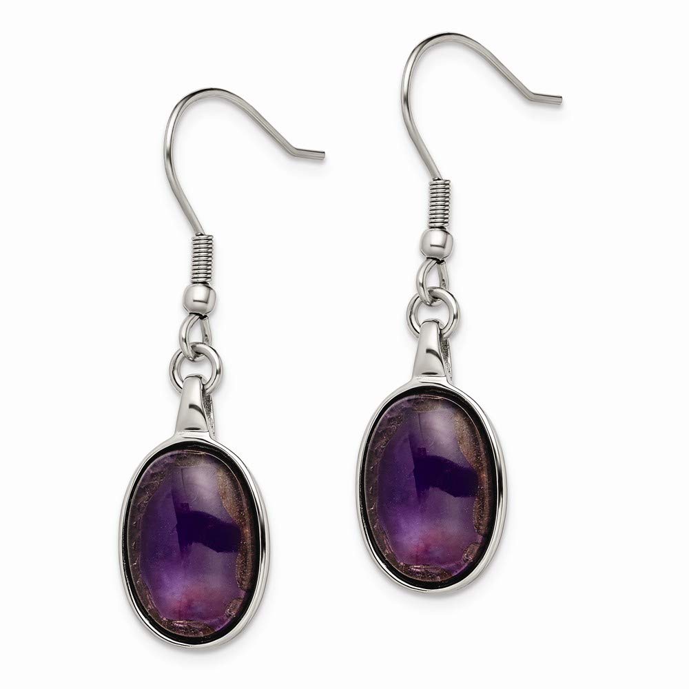 Premium Solid Stainless Steel Synthetic Amethyst Stud Earrings for Women - Hypoallergenic Fashion Jewelry Gift for Birthday, Anniversary & Everyday Wear