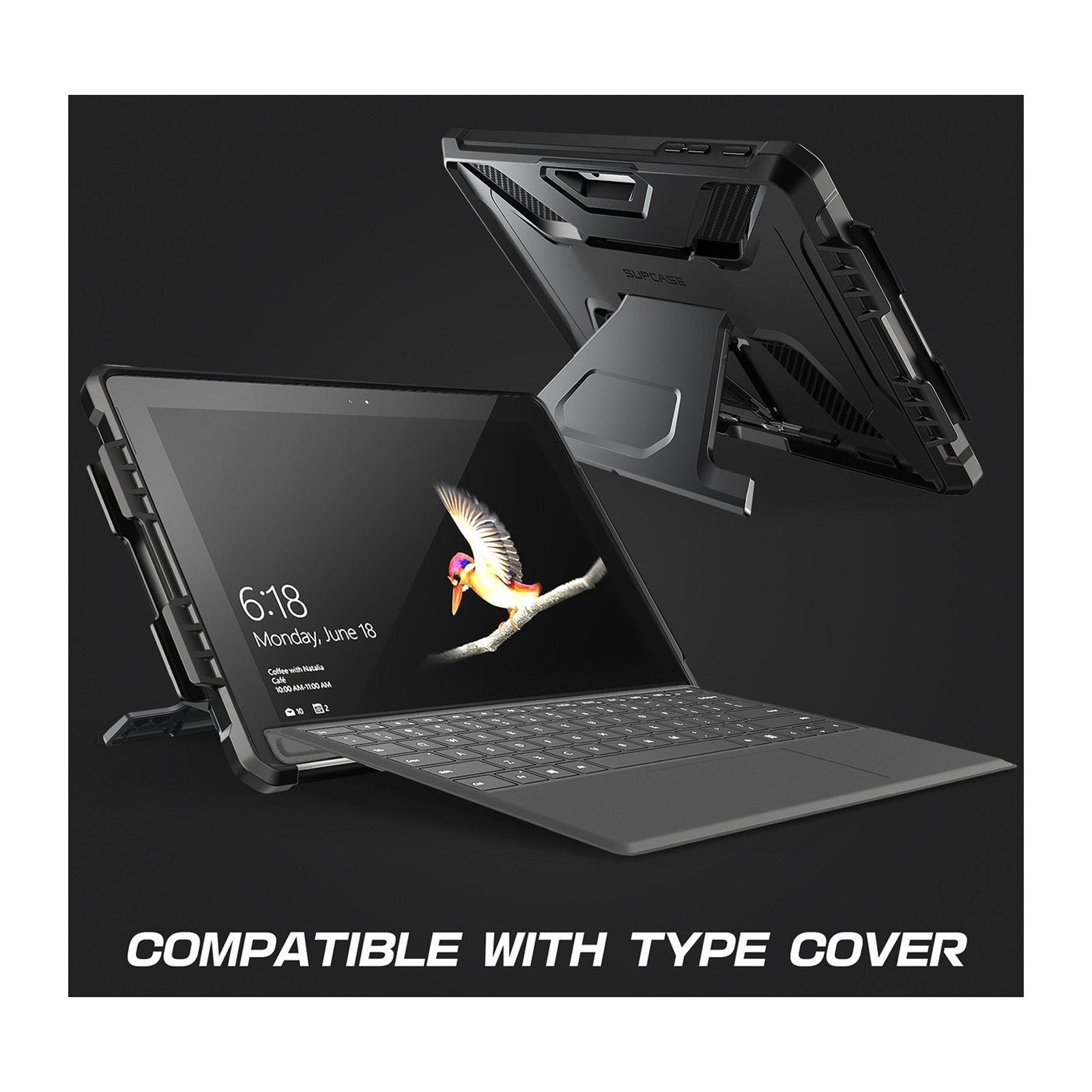 Microsoft Surface Go Unicorn Beetle PRO Rugged Full-Body Protective Case - Shockproof, Drop Protection for Kids & Adults - Perfect for School, Travel & Outdoor Use (Black)