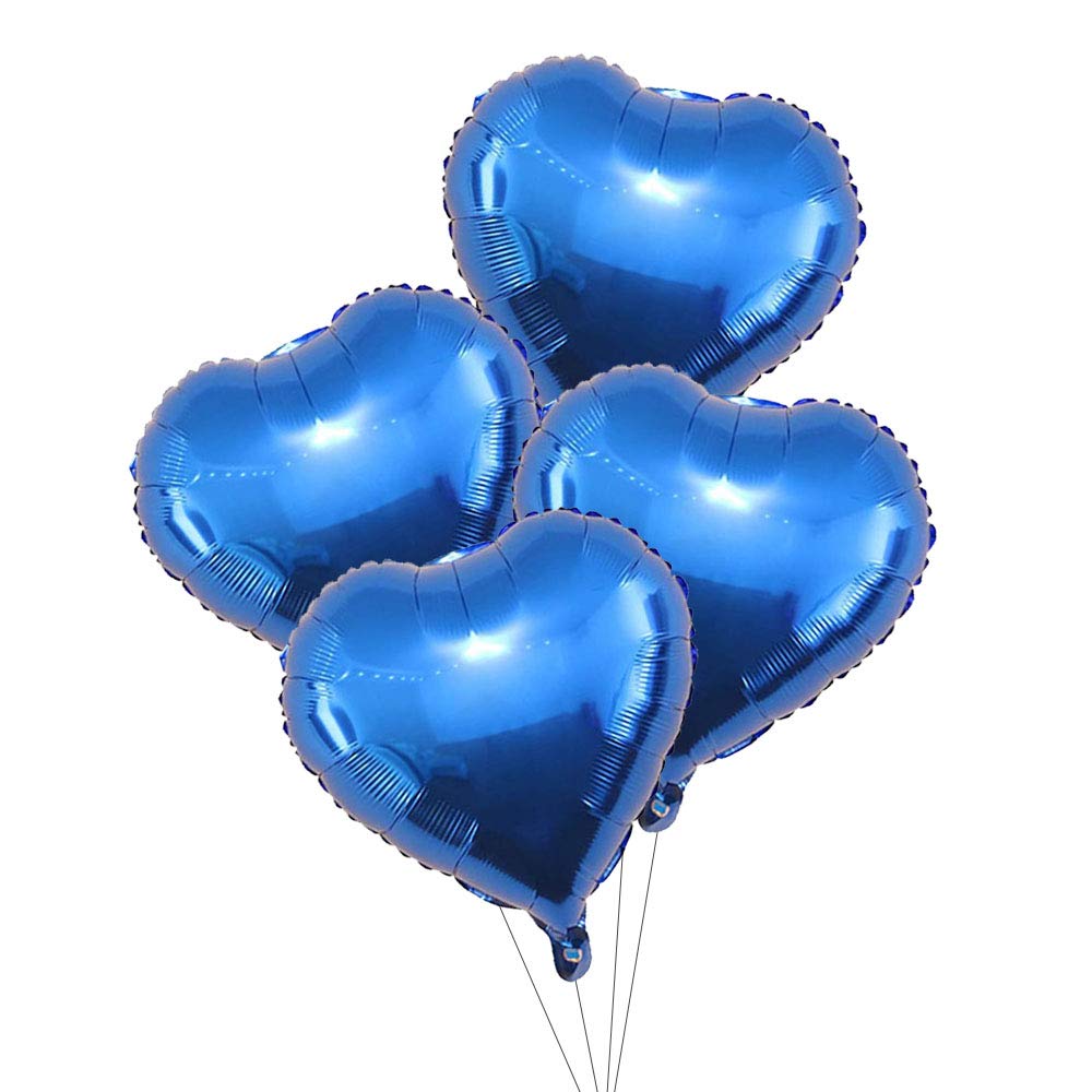 20 Pcs Blue Heart Foil Balloons - 18 Inch Heart Shaped Helium Balloons for Wedding, Birthday Party Decorations | Mylar Balloons for Anniversary, Baby Shower & Valentine's Day Decor