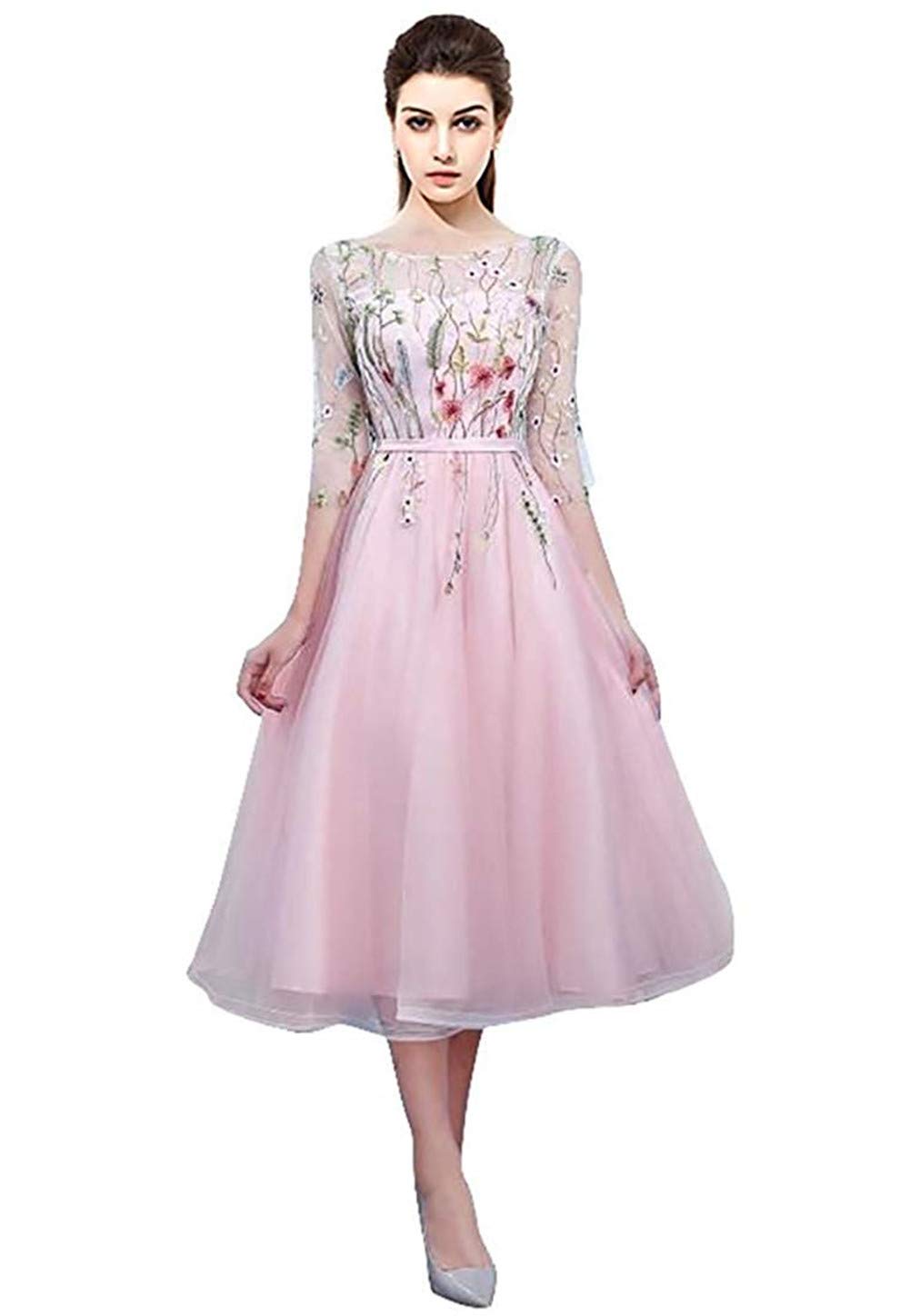 Honeydress Women's Embroidered Long Sleeve Maxi Dress - Floral Boho Summer Beach Dress for Vacation, Wedding & Party Wear