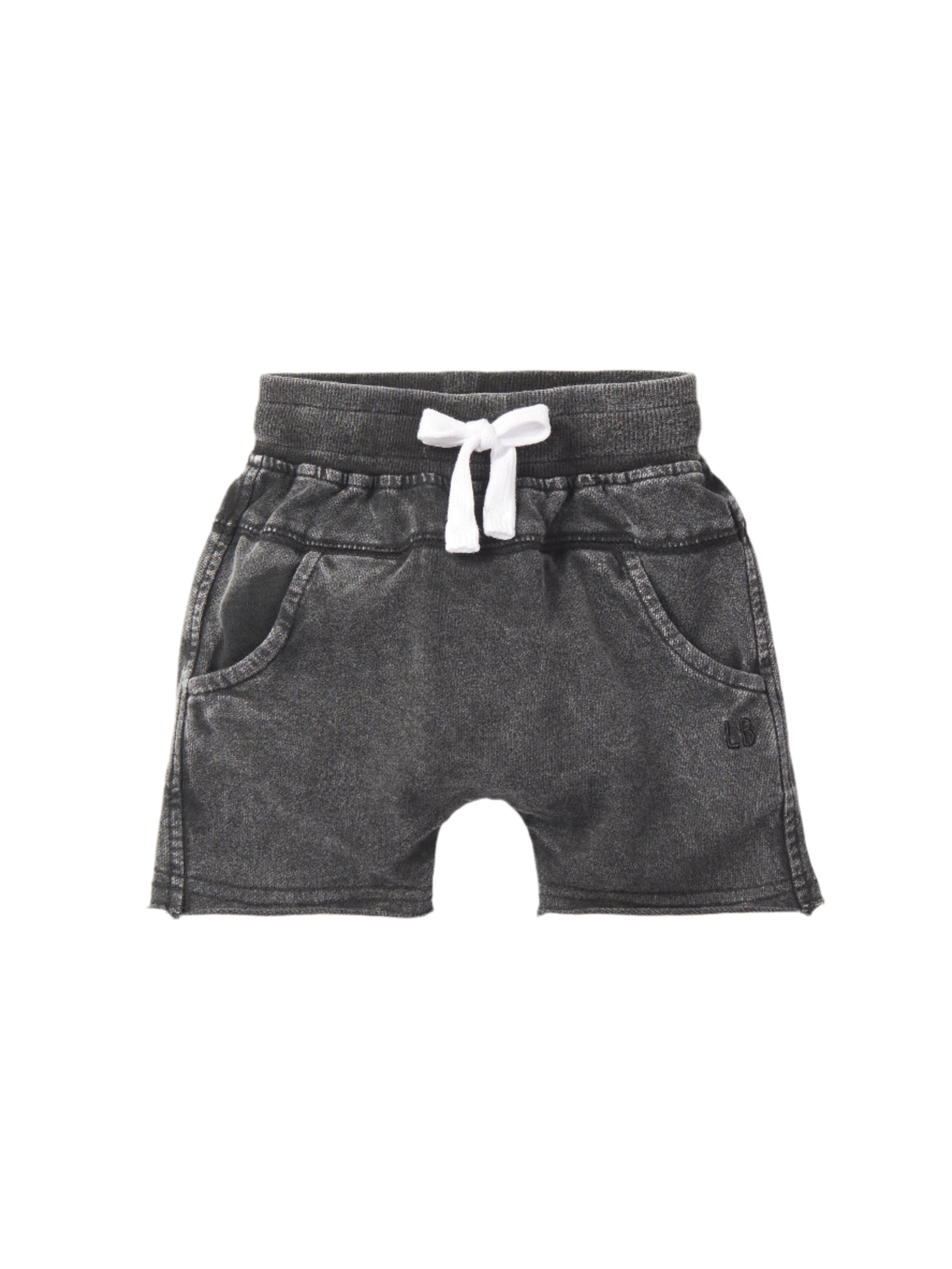 Acid Wash Raw Edge Harem Shorts - Trendy Black Cotton Lounge Pants for Women | Perfect for Yoga, Beachwear & Casual Street Style