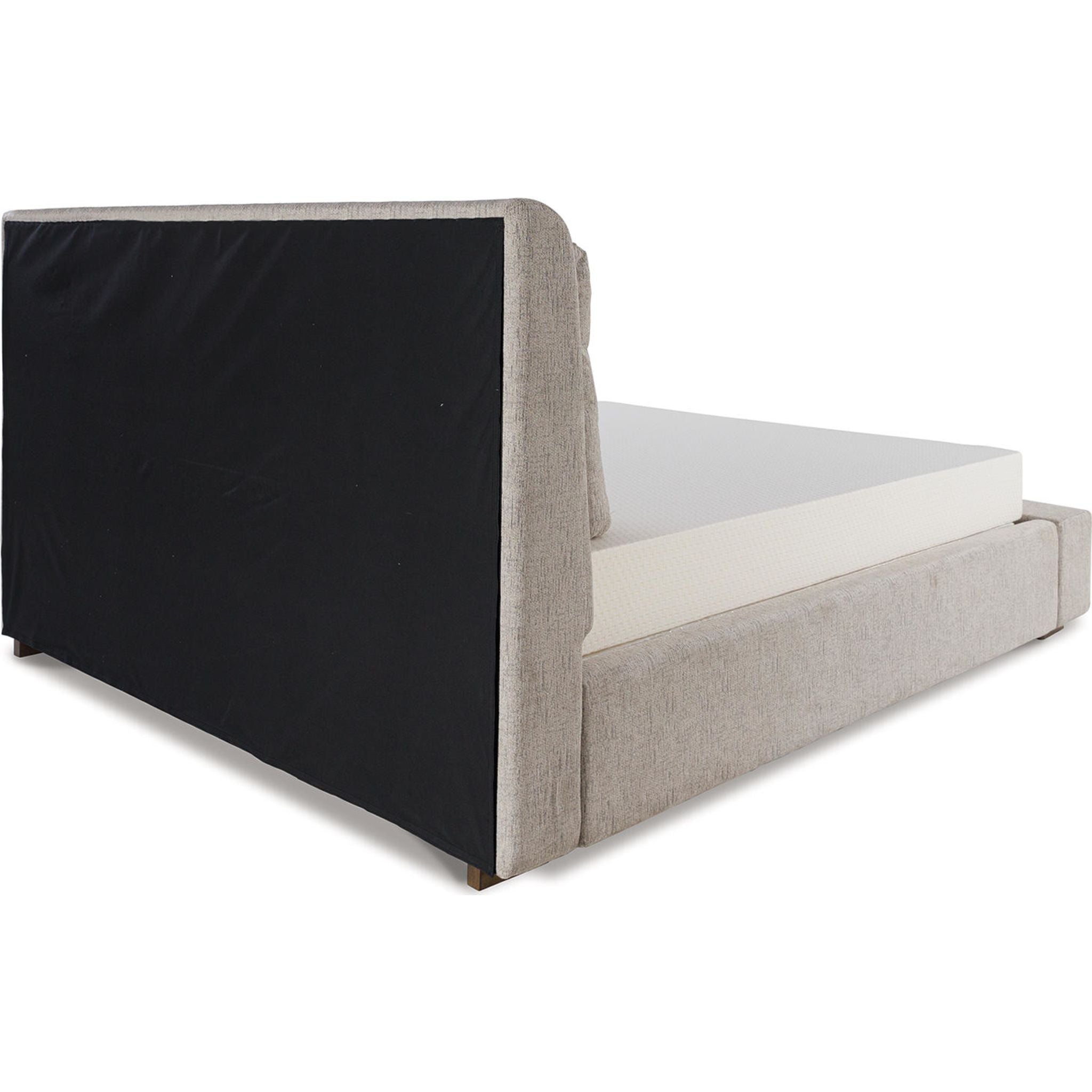 Cabalynn Upholstered Bed Frame - Queen Size Oatmeal Fabric Upholstered Platform Bed with Wooden Slats | Modern Bedroom Furniture for Master Bedroom, Guest Room & Apartment