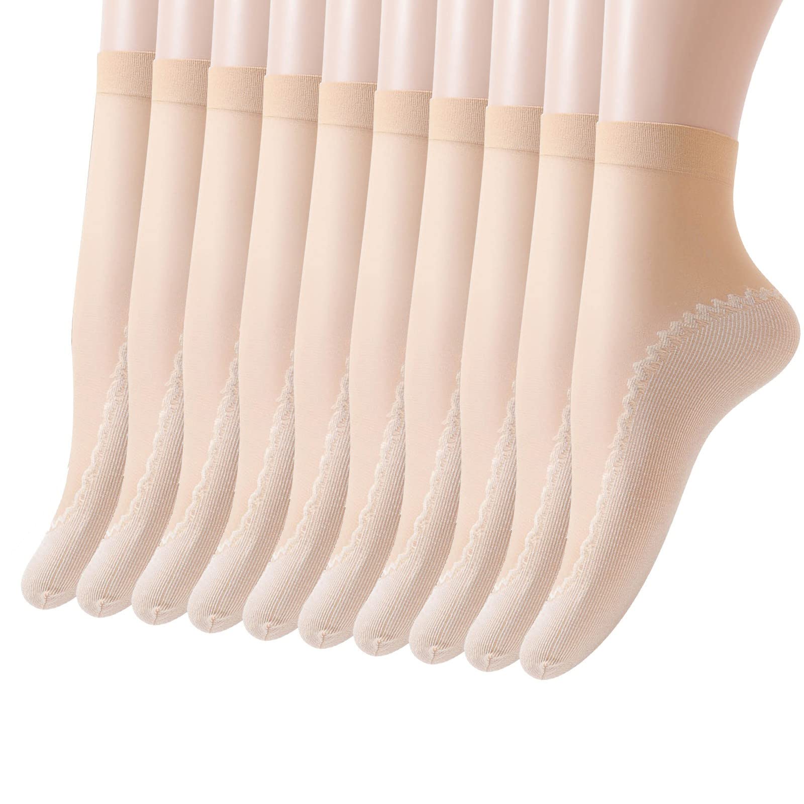 Women's 10-Pack Cotton Socks - Non-Slip, Breathable for Daily Wear
