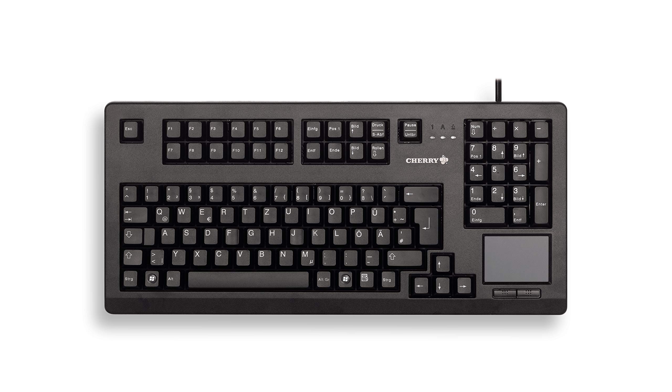 Cherry MX Mechanical Keyboard (German Layout) - USB Wired Gaming Keyboard with Touchpad - Black G80-11900LUMDE-2 for Office, Typing & PC Gaming