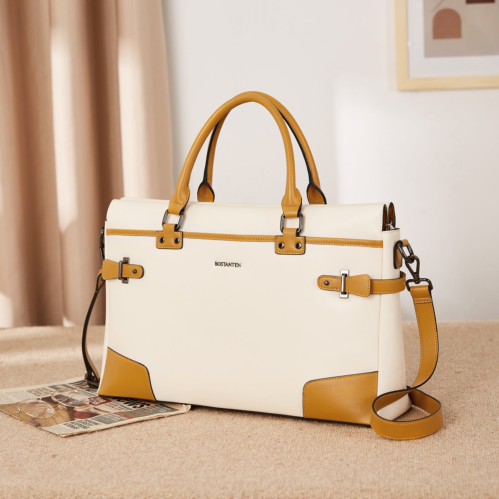 Mizuki Women's Crossbody Briefcase Bag - Stylish & Functional Shoulder Bag for Work, College, Travel & Everyday Use