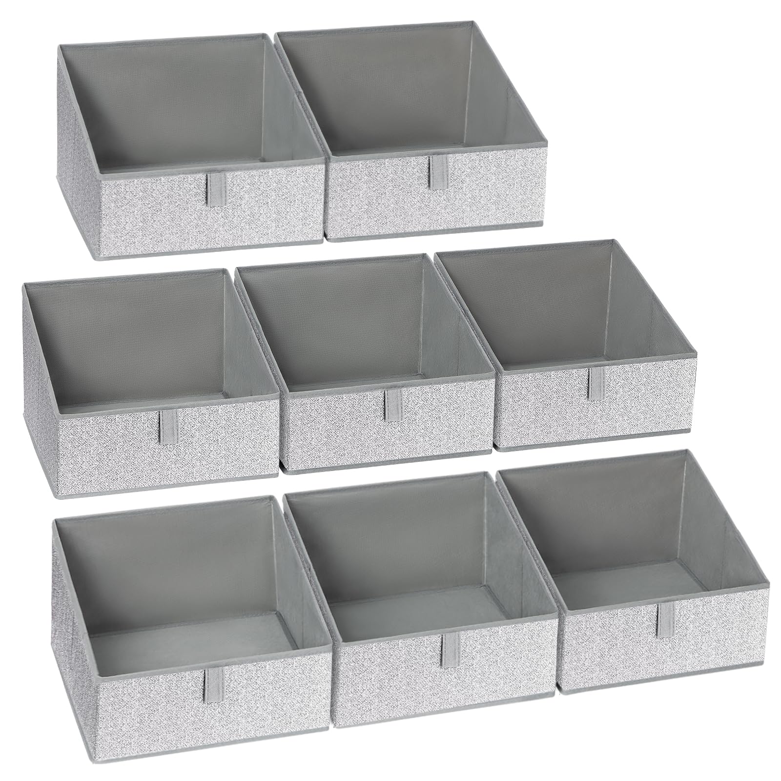 DIMJ Foldable Storage Bins with Handles - 8 Pack Trapezoid Closet Organizer Baskets for Toys, Books, Clothes | Perfect for Bedroom, Nursery, Playroom & Office Organization