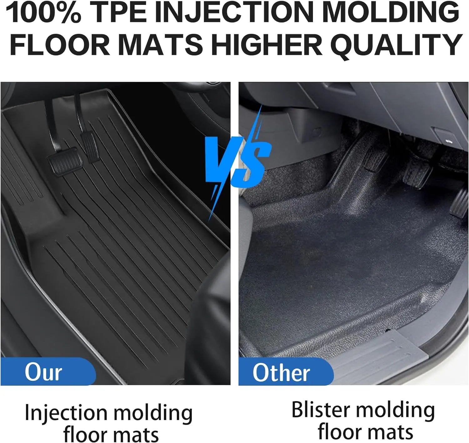 Premium All-Weather TPE Floor Mats for Tesla Model 3 (2021-2023) - 6-Piece Set with Cargo Liner & Trunk Mats - Durable, Non-Slip Car Accessories for Year-Round Protection - Perfect for Daily Commutes, Road Trips & Outdoor Adventures
