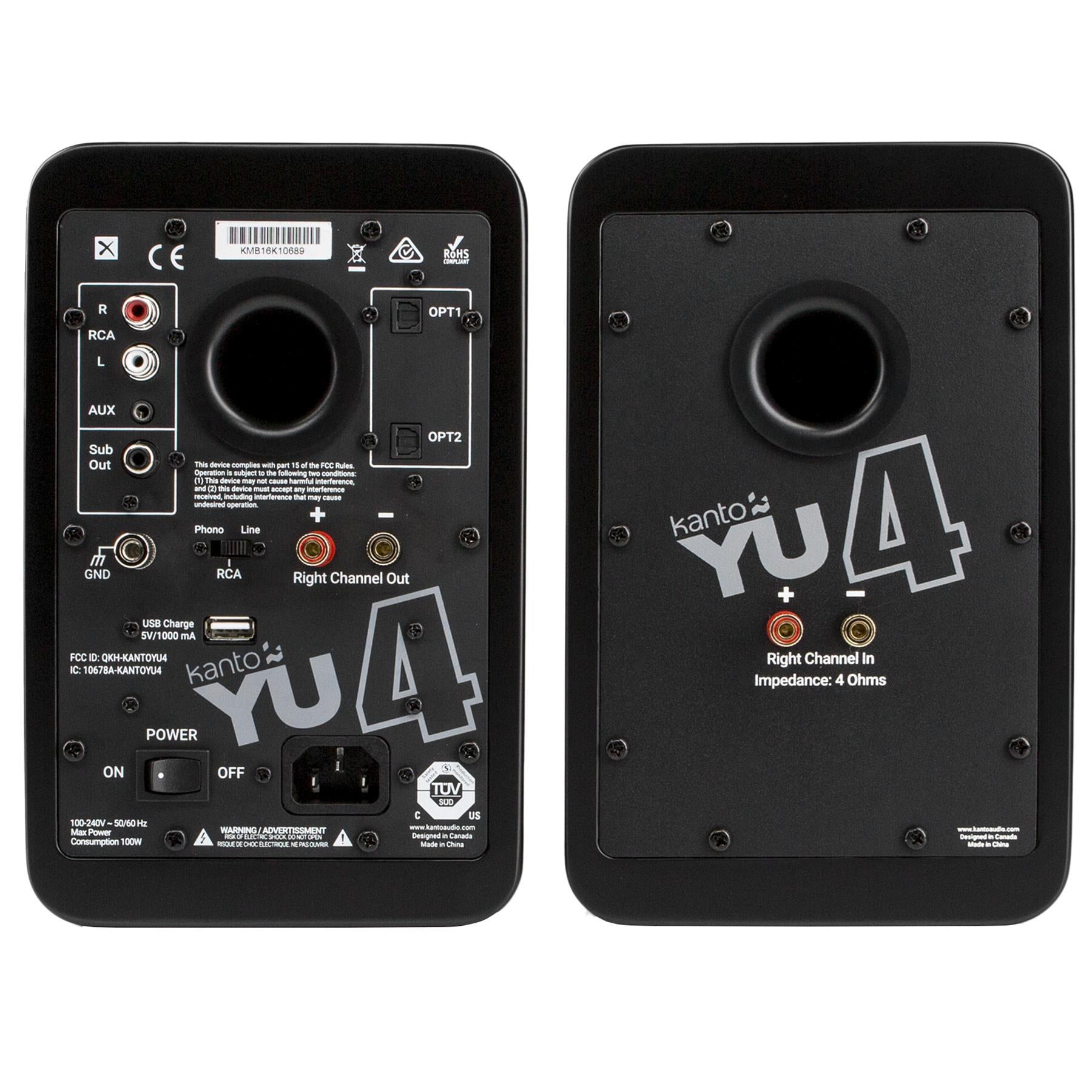 Kanto YU4 Premium Powered Desktop Speakers with Bluetooth 5.0, Phono Preamp - High-Fidelity Audio for Home Office, Gaming & Music Listening