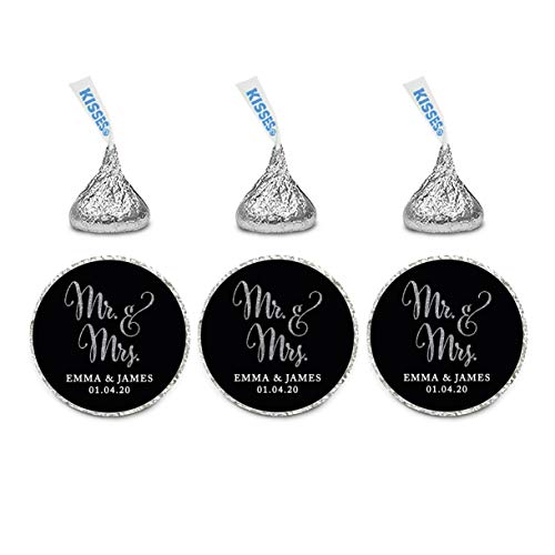 Mr Mrs Black Silver Glitter Custom